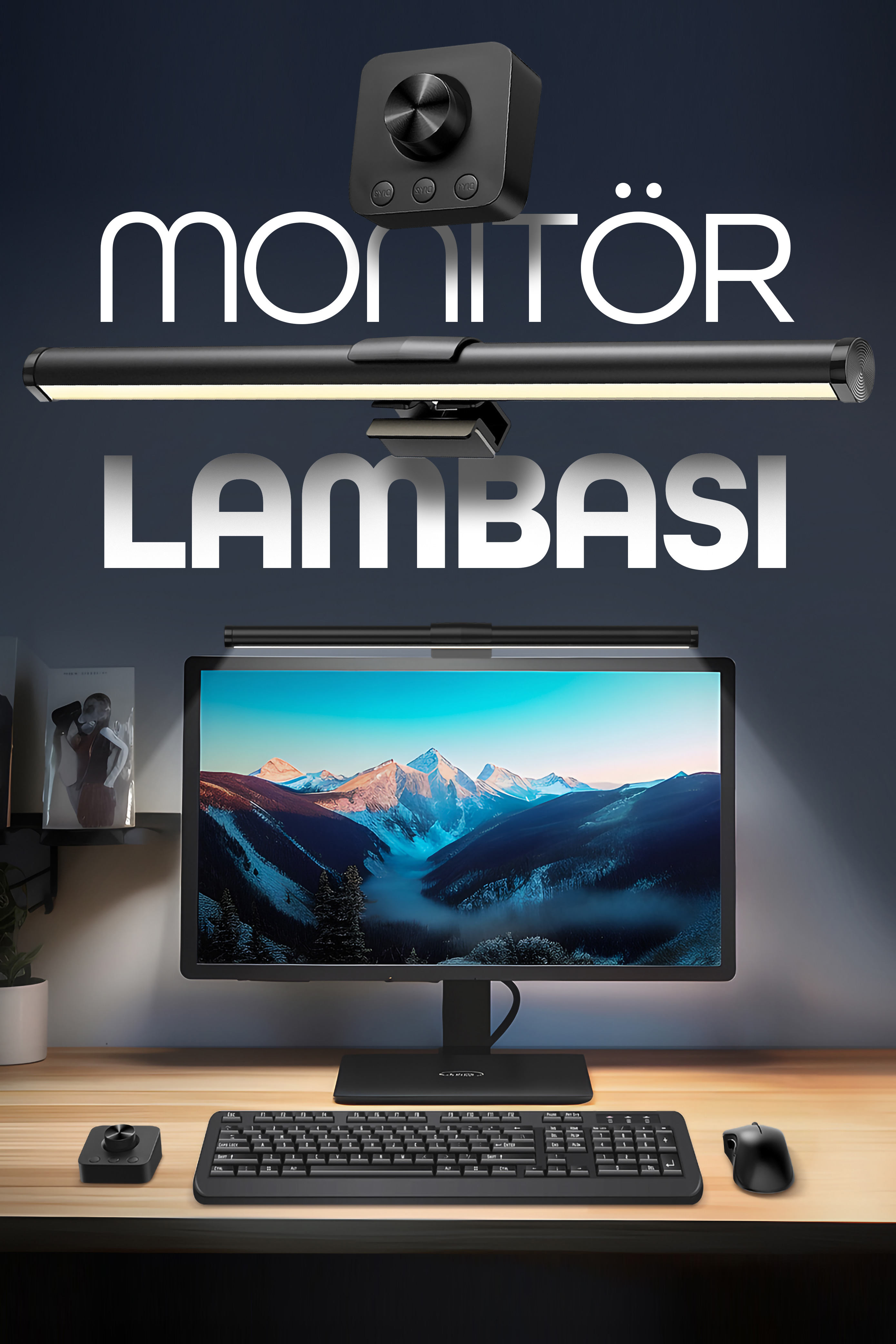 Monitör Lambası Kumandalı Light Pro Series USB Kademeli Parlaklık Renk Ayarlı Masa PC Ekran Işığı 