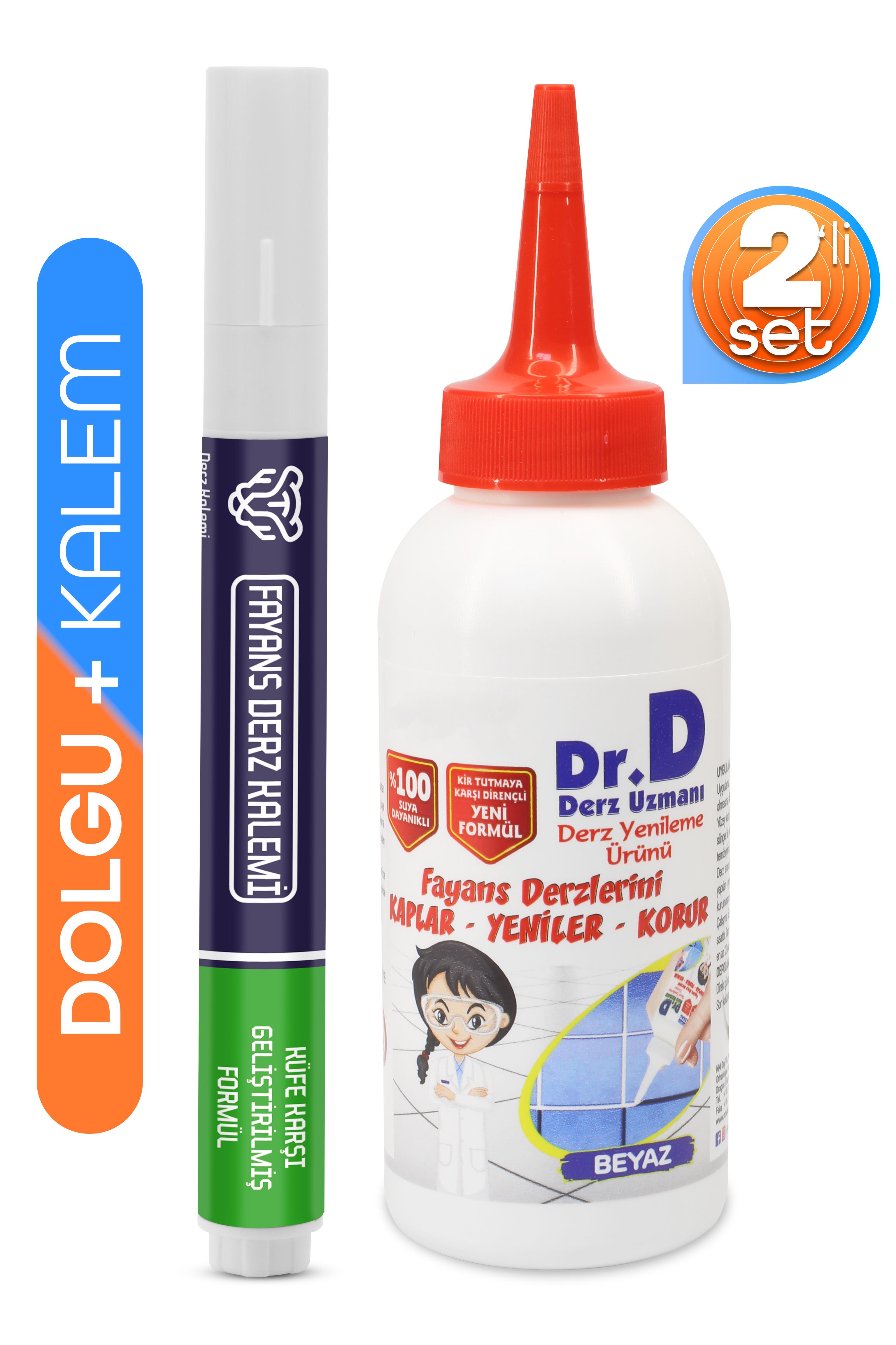 2li SET Derz Kalemi + Derz Dolgu Hızlı Kuruyan Yedek Uç Su Bazlı Kokusuz Derz Dolgu Fayans Yenileme 2li SET Derz Kalemi + Derz Dolgu Hızlı Kuruyan Yedek Uç Su Bazlı Kokusuz Derz Dolgu Fayans Yenileme