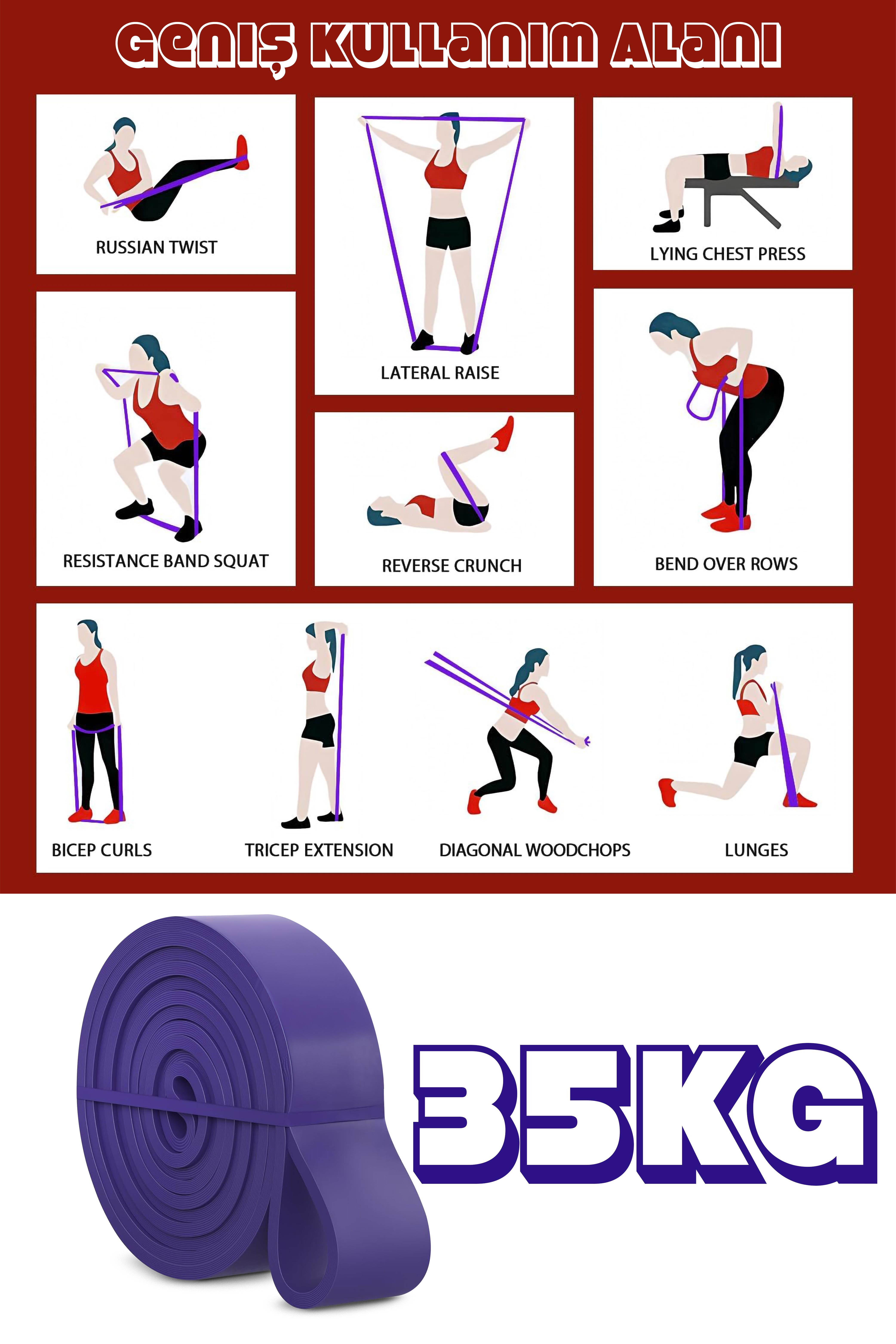 35KG Barfiks Lastiği Gym Resistance Band Antrenman Kas Geliştirme Bandı Mor (Extra Sert) 35KG Barfiks Lastiği Gym Resistance Band Antrenman Kas Geliştirme Bandı Mor (Extra Sert)