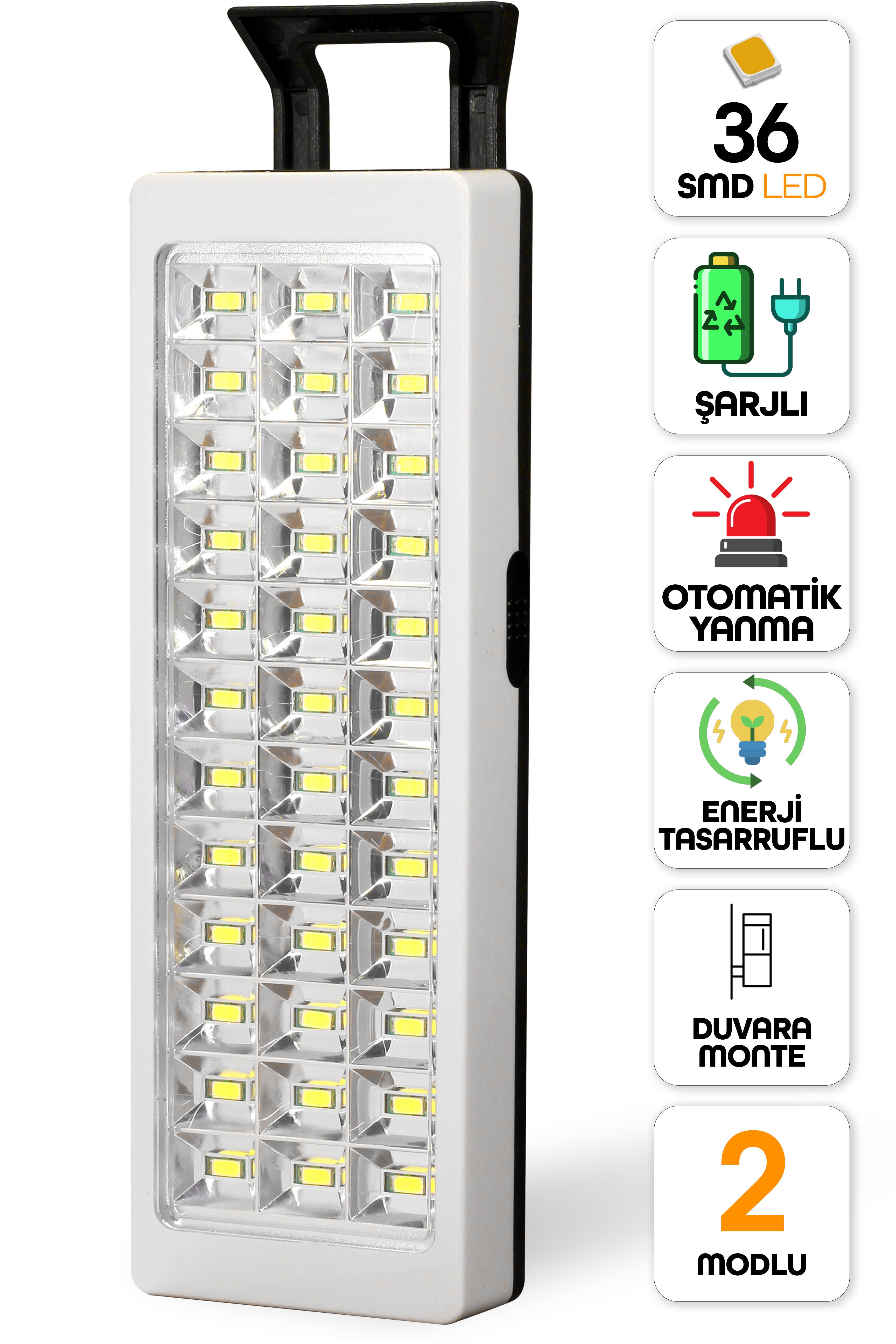 36 LED Şarjlı Işıldak POWER Lambası Otomatik Yanan Fener 2 Kademeli Elektrikli El Feneri 47733 36 LED Şarjlı Işıldak POWER Lambası Otomatik Yanan Fener 2 Kademeli Elektrikli El Feneri 47733