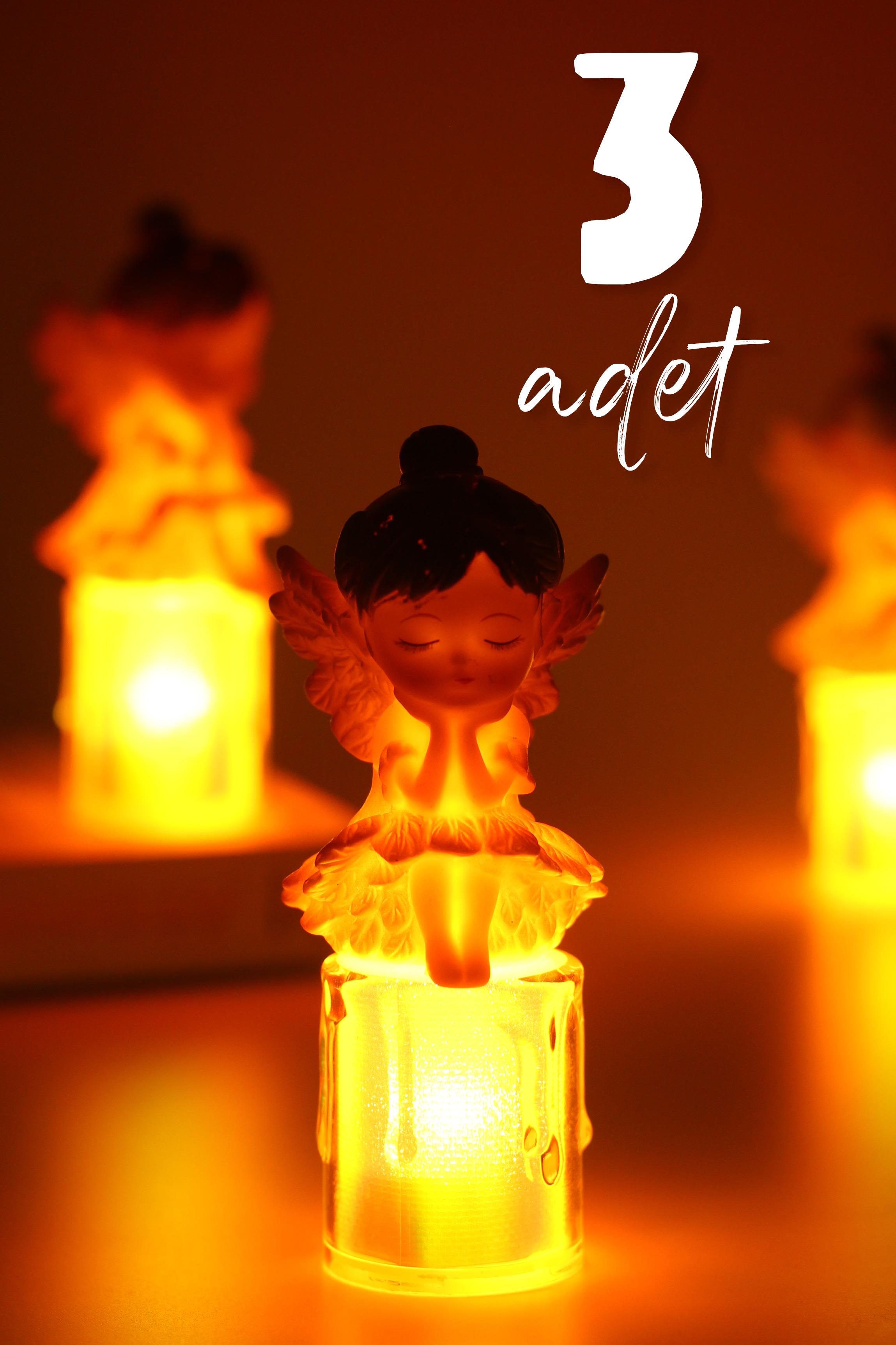3LÜ Led Mum Kanatlı Melek Tip Dumansız Pilli Alevli Dekoratif Yapay Mum Işıldak Kahve 1037-7 3LÜ Led Mum Kanatlı Melek Tip Dumansız Pilli Alevli Dekoratif Yapay Mum Işıldak Kahve 1037-7