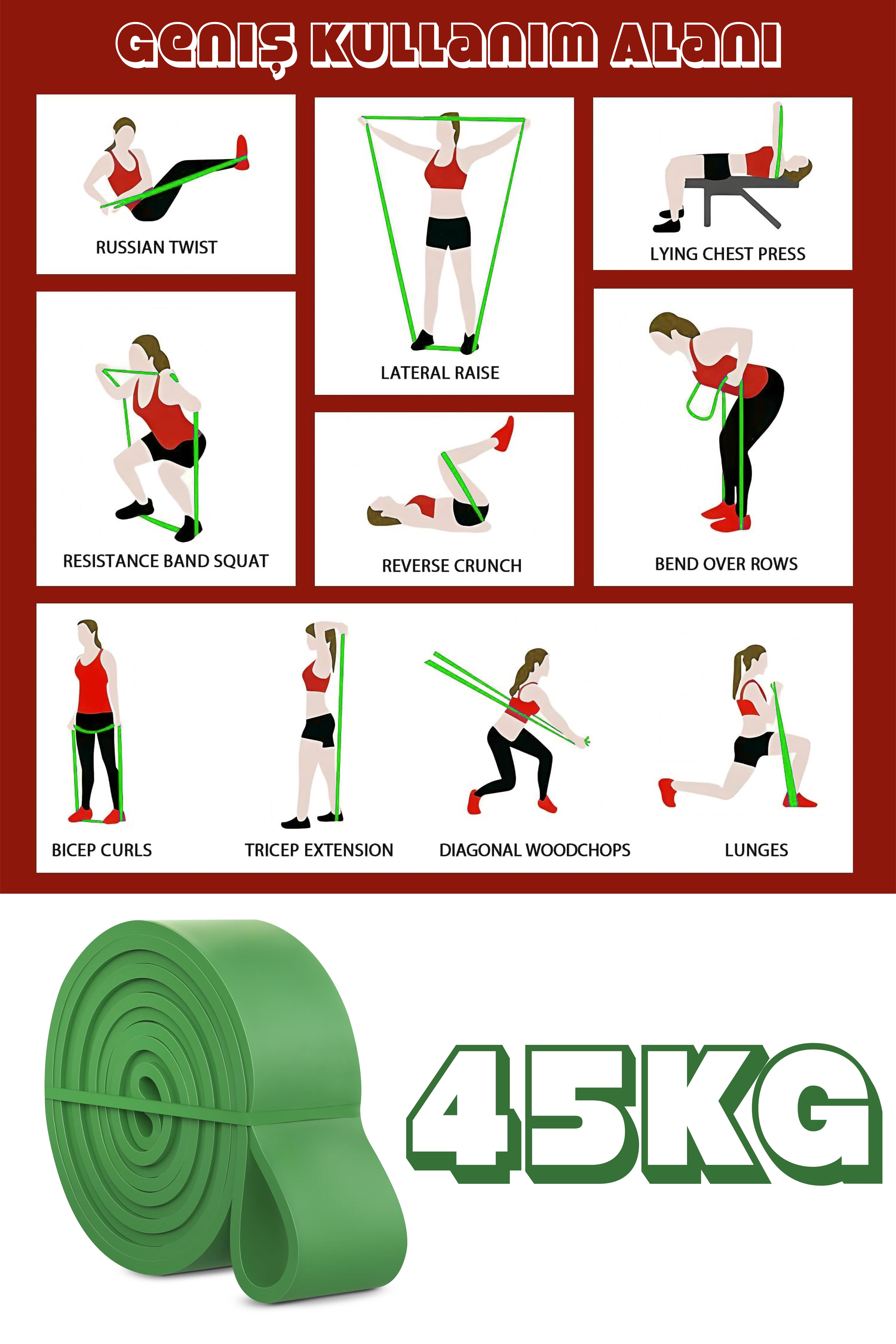 45KG Barfiks Lastiği Gym Resistance Band Antrenman Kas Geliştirme Bandı Yeşil (Ultra Sert) 45KG Barfiks Lastiği Gym Resistance Band Antrenman Kas Geliştirme Bandı Yeşil (Ultra Sert)