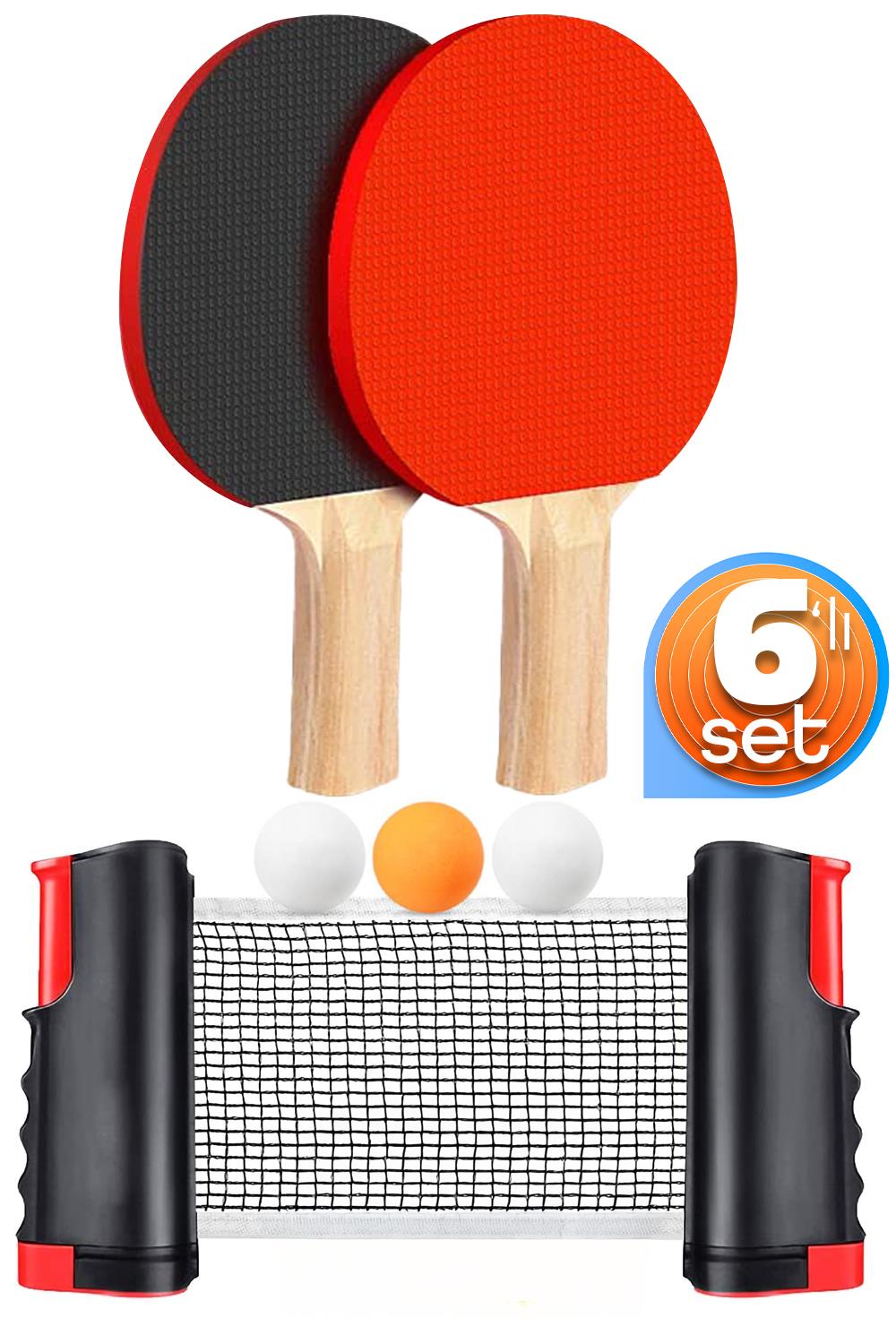 6lı SET Masa Tenisi Filesi Raket Top Seti Otomatik Gerdirme Pinpon Net Tüm Masalara Uyumlu 6lı SET Masa Tenisi Filesi Raket Top Seti Otomatik Gerdirme Pinpon Net Tüm Masalara Uyumlu