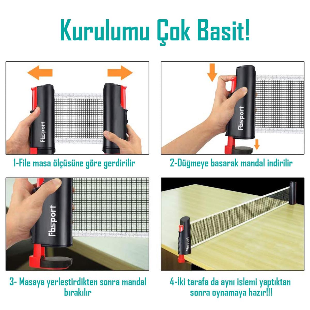 6lı SET Masa Tenisi Filesi Raket Top Seti Otomatik Gerdirme Pinpon Net Tüm Masalara Uyumlu 6lı SET Masa Tenisi Filesi Raket Top Seti Otomatik Gerdirme Pinpon Net Tüm Masalara Uyumlu