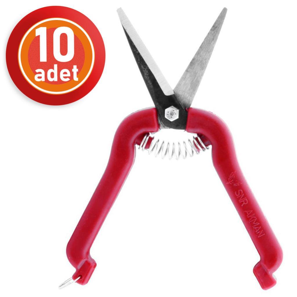 10 Adet Akman Narenciye Üzüm Çiçek Bağ Dal Budama Makası Düz Uçlu 18 cm 10 Adet Akman Narenciye Üzüm Çiçek Bağ Dal Budama Makası Düz Uçlu 18 cm