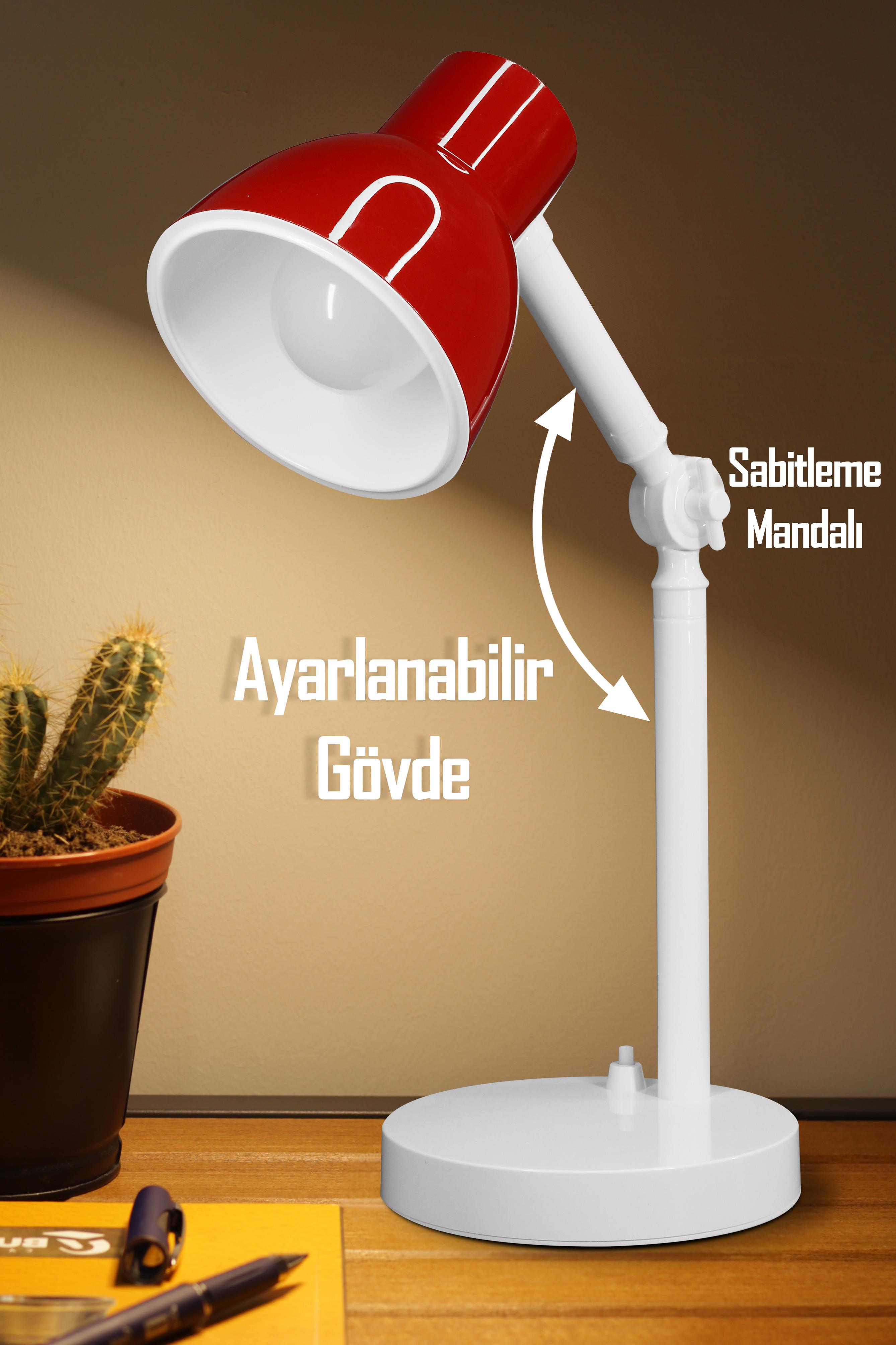 Akrobat Masa Lambası Retro Model Kablolu Elektrikli Ders Çalışma Lamba Kitap Okuma Işığı Kırmızı KML Akrobat Masa Lambası Retro Model Kablolu Elektrikli Ders Çalışma Lamba Kitap Okuma Işığı Kırmızı KML