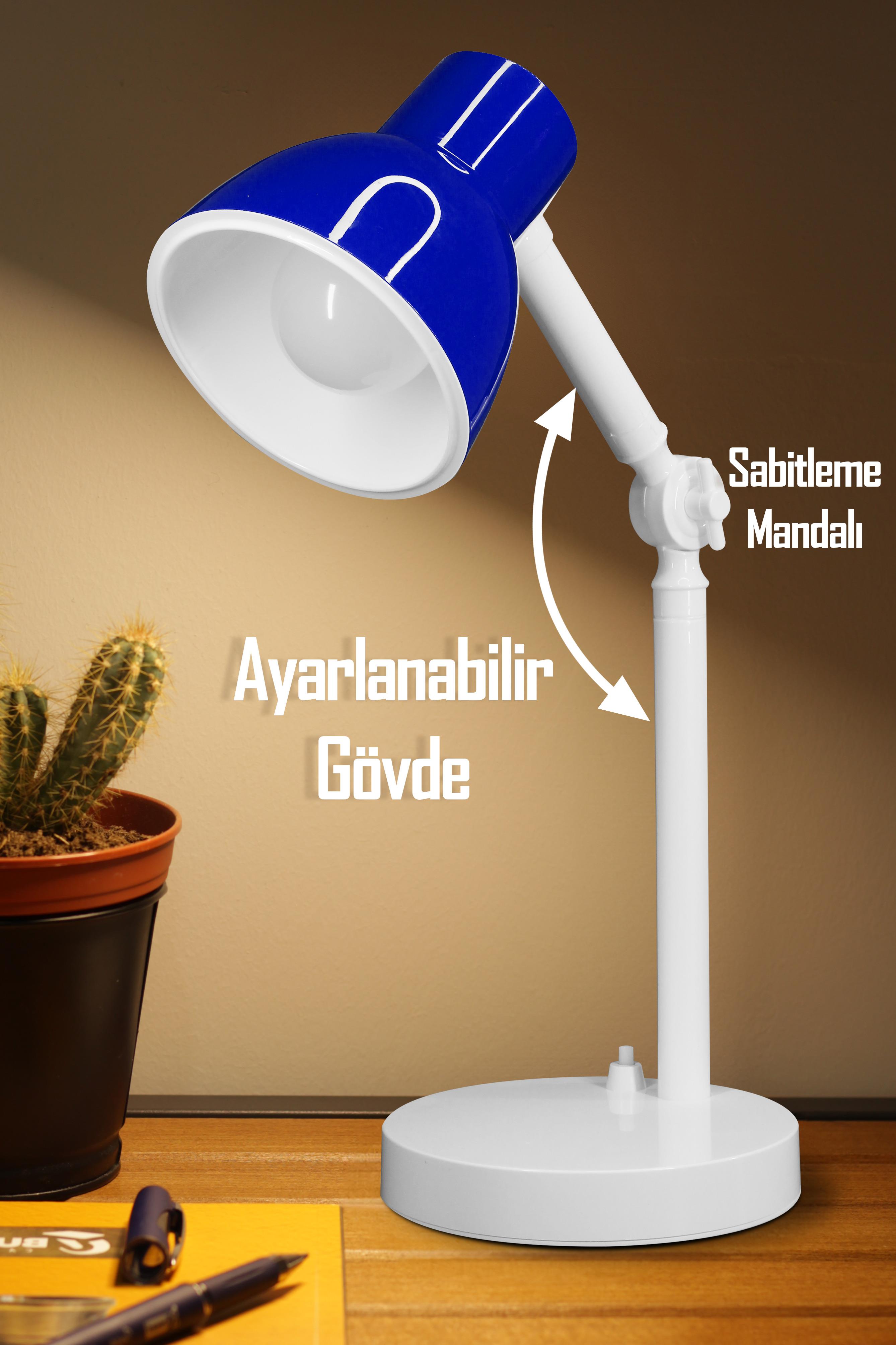 Akrobat Masa Lambası Retro Model Kablolu Elektrikli Ders Çalışma Lamba Kitap Okuma Işığı Mavi KML Akrobat Masa Lambası Retro Model Kablolu Elektrikli Ders Çalışma Lamba Kitap Okuma Işığı Mavi KML