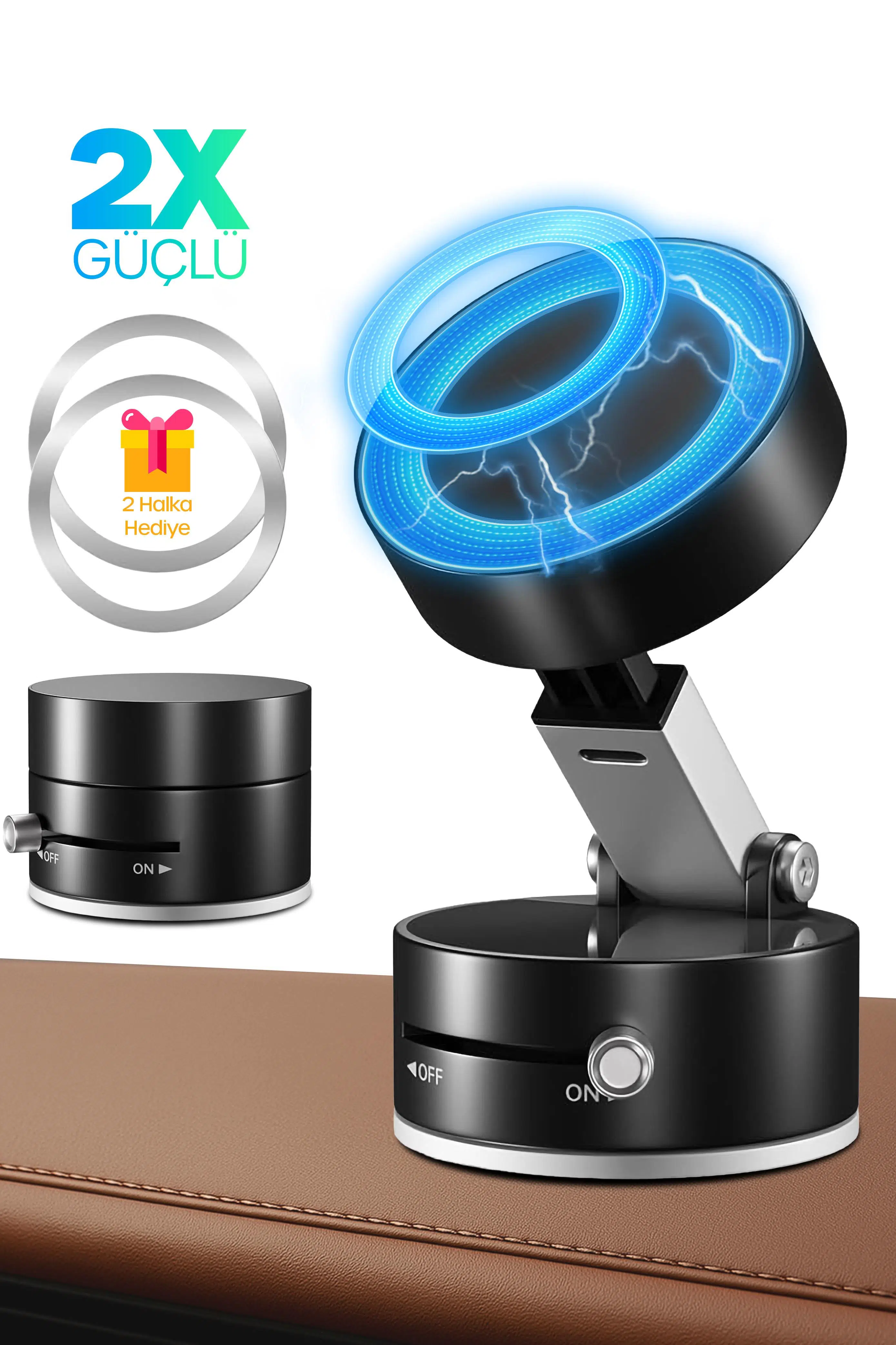 Araba Telefon Tutucu Ayarlanabilir Masa Üstü Vakumlu Mıknatıslı Magsafe Telefon Tutucu Siyah S53