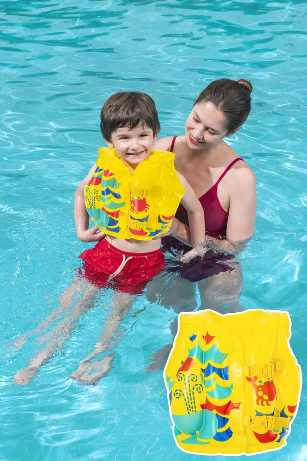 Telvesse 3-6 Yaş Çocuk Yüzme Yeleği Swimvest Şişme Yüzücü Havuz Yelek Can Yeleği Sarı 41x30 cm