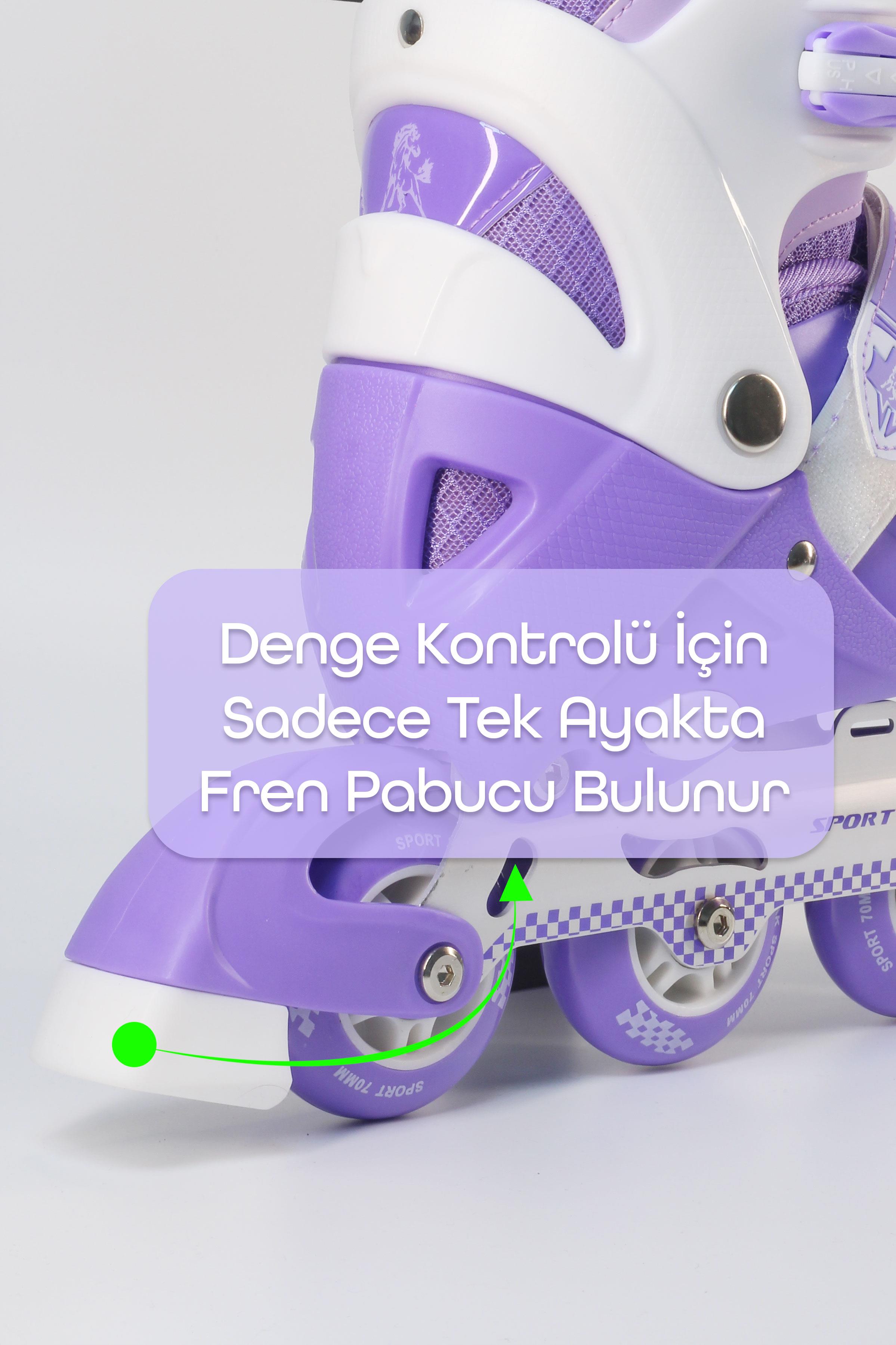Çantalı Paten Çift Sıra Ayarlanabilir Tekerli Ayarlı Beden Alıştırma Çocuk Genç Pateni Mor 8888 Çantalı Paten Çift Sıra Ayarlanabilir Tekerli Ayarlı Beden Alıştırma Çocuk Genç Pateni Mor 8888