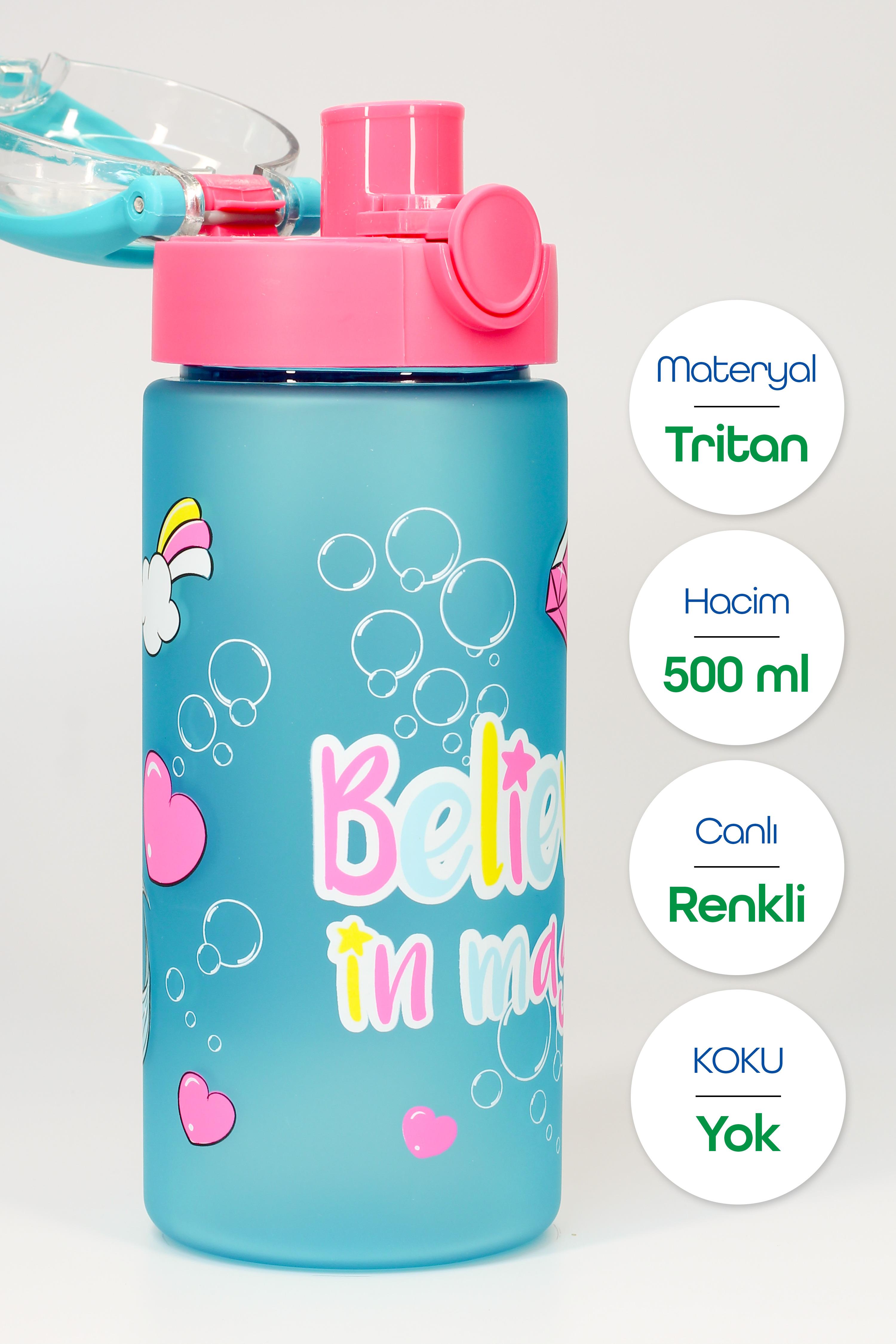 Çocuk Su Matarası Tritan Pipetli Su Şişesi Geniş Ağız Prenses Okul Suluğu BPAsız 500mL Pembe T0108 Çocuk Su Matarası Tritan Pipetli Su Şişesi Geniş Ağız Prenses Okul Suluğu BPAsız 500mL Pembe T0108
