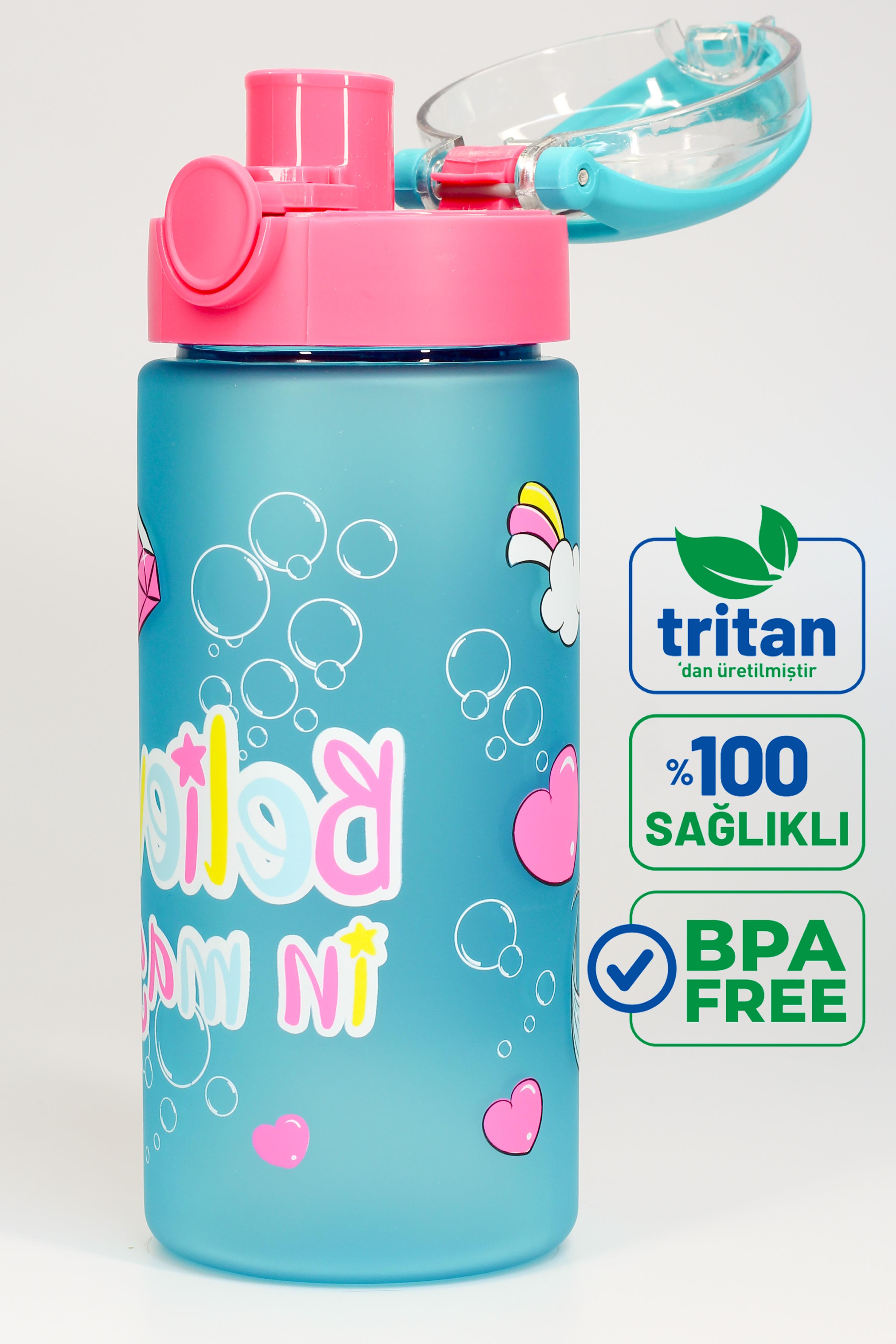Çocuk Su Matarası Tritan Pipetli Su Şişesi Geniş Ağız Prenses Okul Suluğu BPAsız 500mL Pembe T0108 Çocuk Su Matarası Tritan Pipetli Su Şişesi Geniş Ağız Prenses Okul Suluğu BPAsız 500mL Pembe T0108