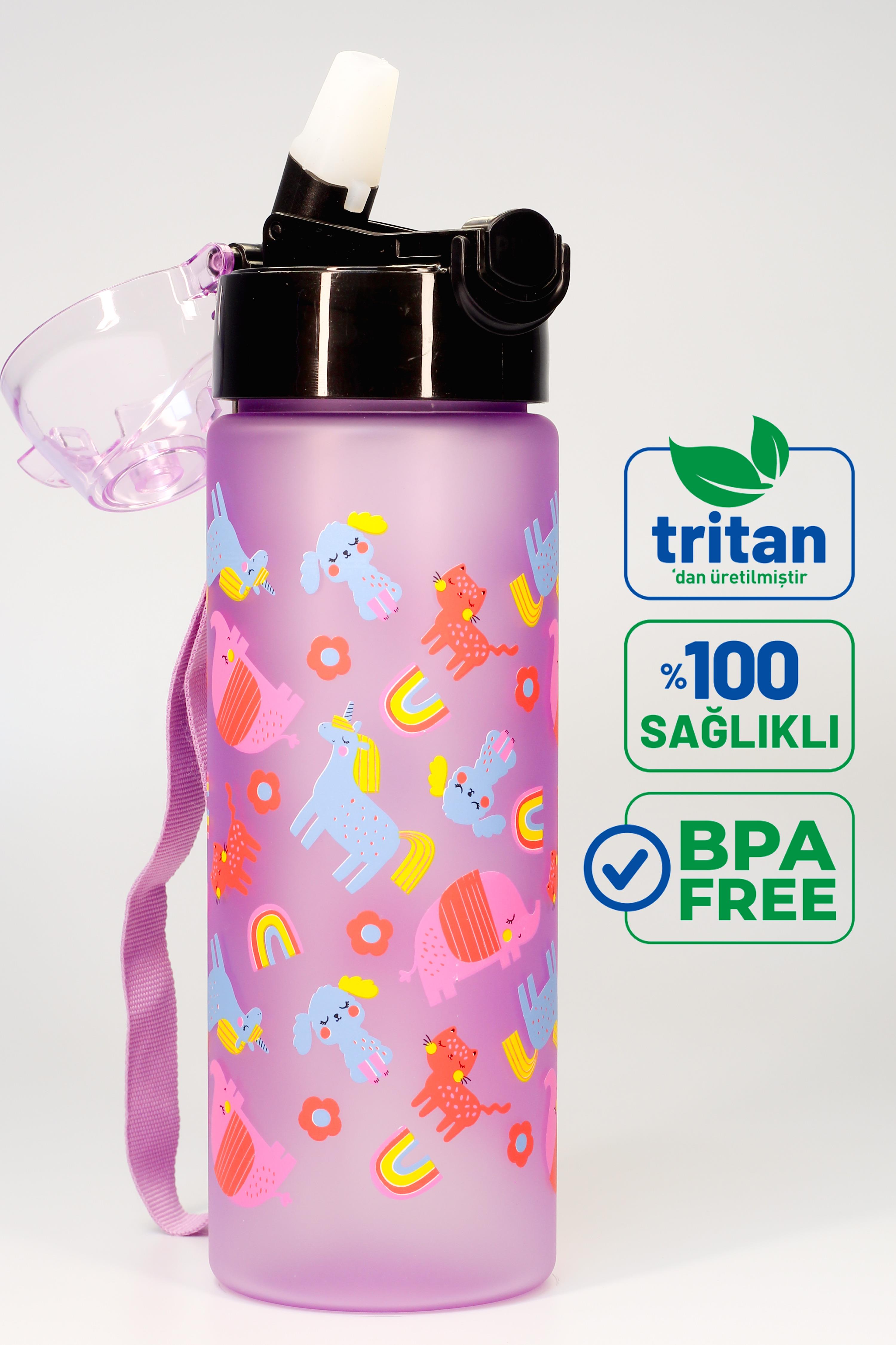 Çocuk Su Matarası Tritan Pipetli Su Şişesi Unicorn Okul Suluğu Pipetli BPA`sız 550 mL Mor T0101 Çocuk Su Matarası Tritan Pipetli Su Şişesi Unicorn Okul Suluğu Pipetli BPA`sız 550 mL Mor T0101