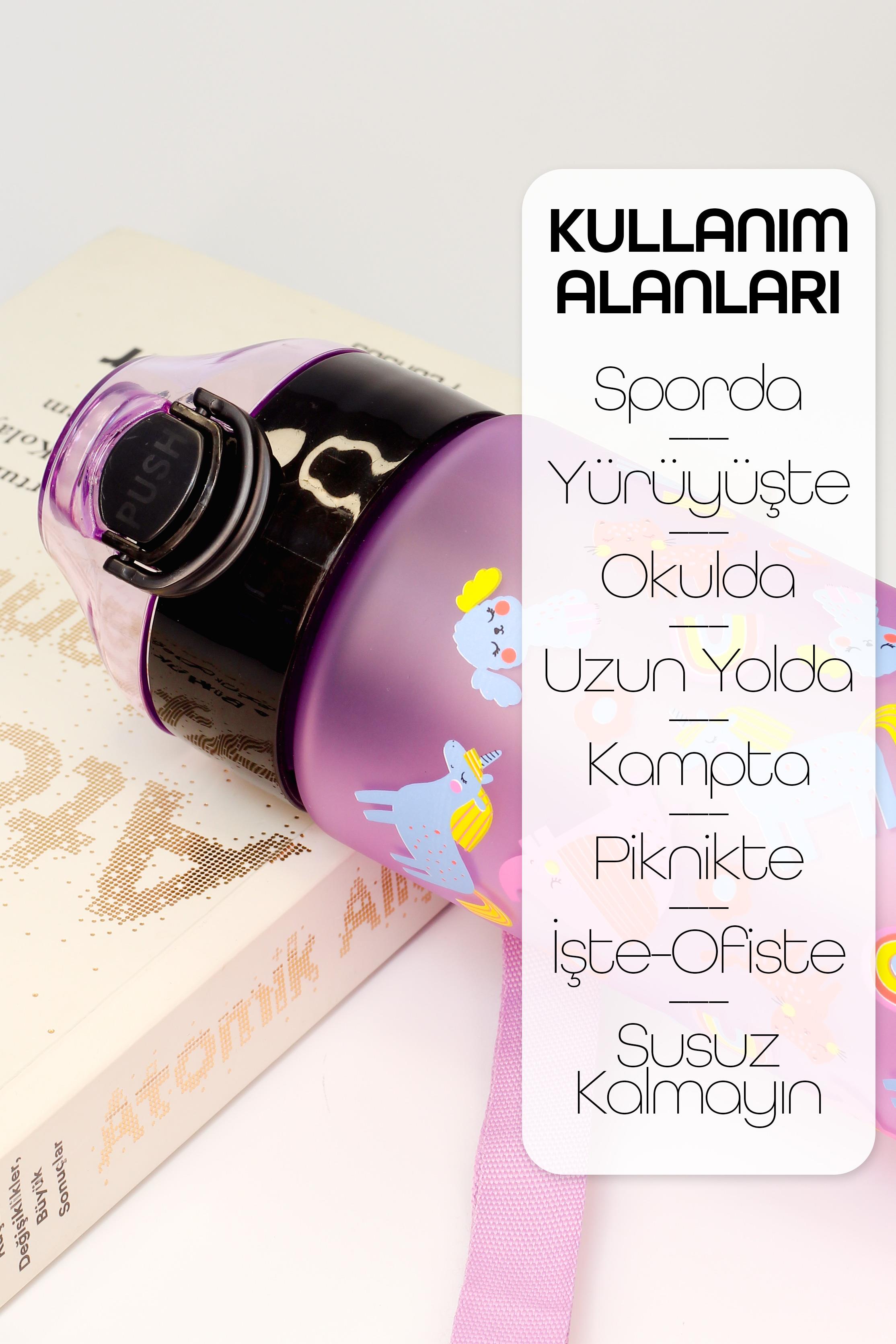 Çocuk Su Matarası Tritan Pipetli Su Şişesi Unicorn Okul Suluğu Pipetli BPA`sız 550 mL Mor T0101 Çocuk Su Matarası Tritan Pipetli Su Şişesi Unicorn Okul Suluğu Pipetli BPA`sız 550 mL Mor T0101