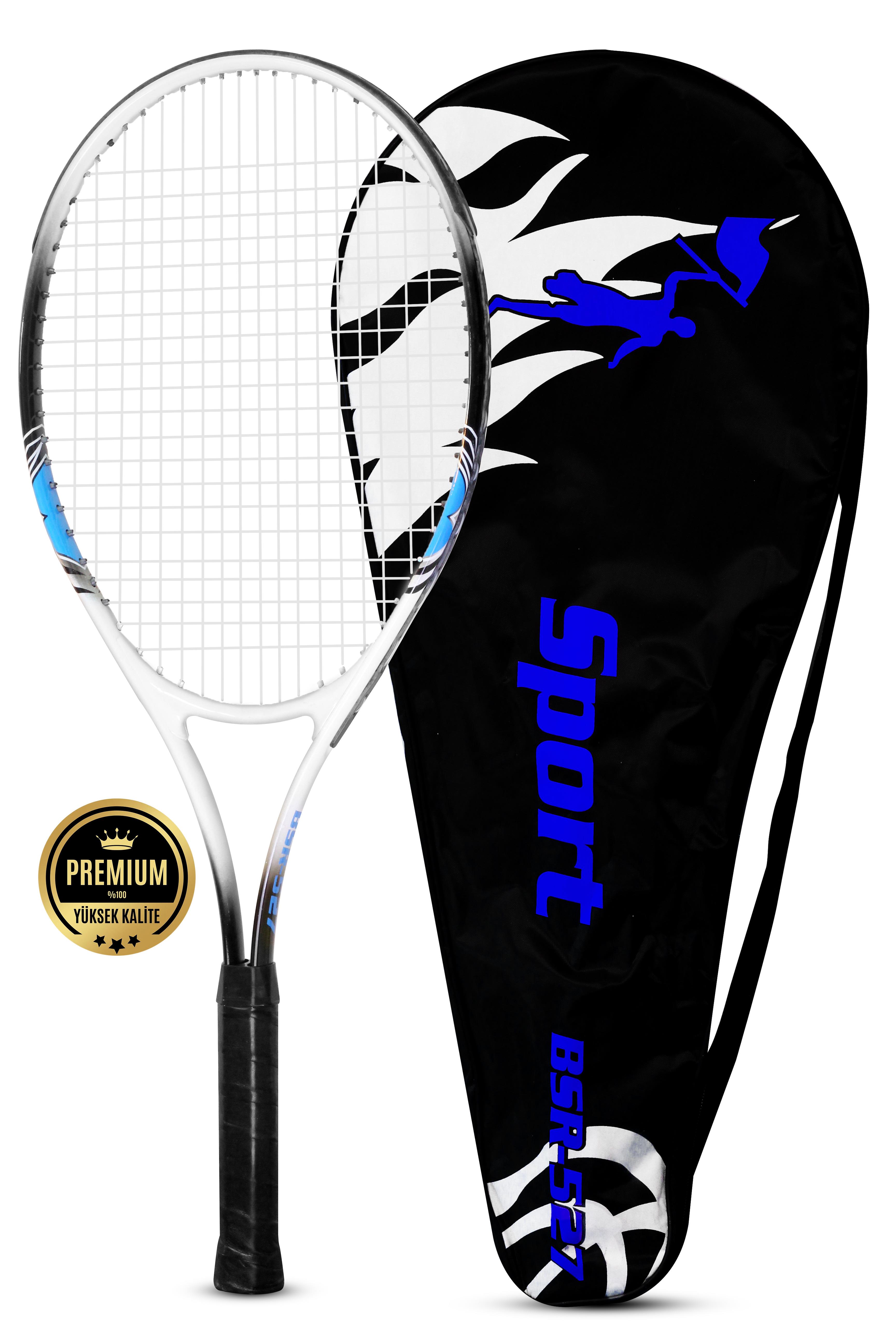 Deluxe 27 İnç Tenis Raketi Çantalı Yetişkin Tennis Racket L2 Grip 68 cm Mavi 527 Deluxe 27 İnç Tenis Raketi Çantalı Yetişkin Tennis Racket L2 Grip 68 cm Mavi 527