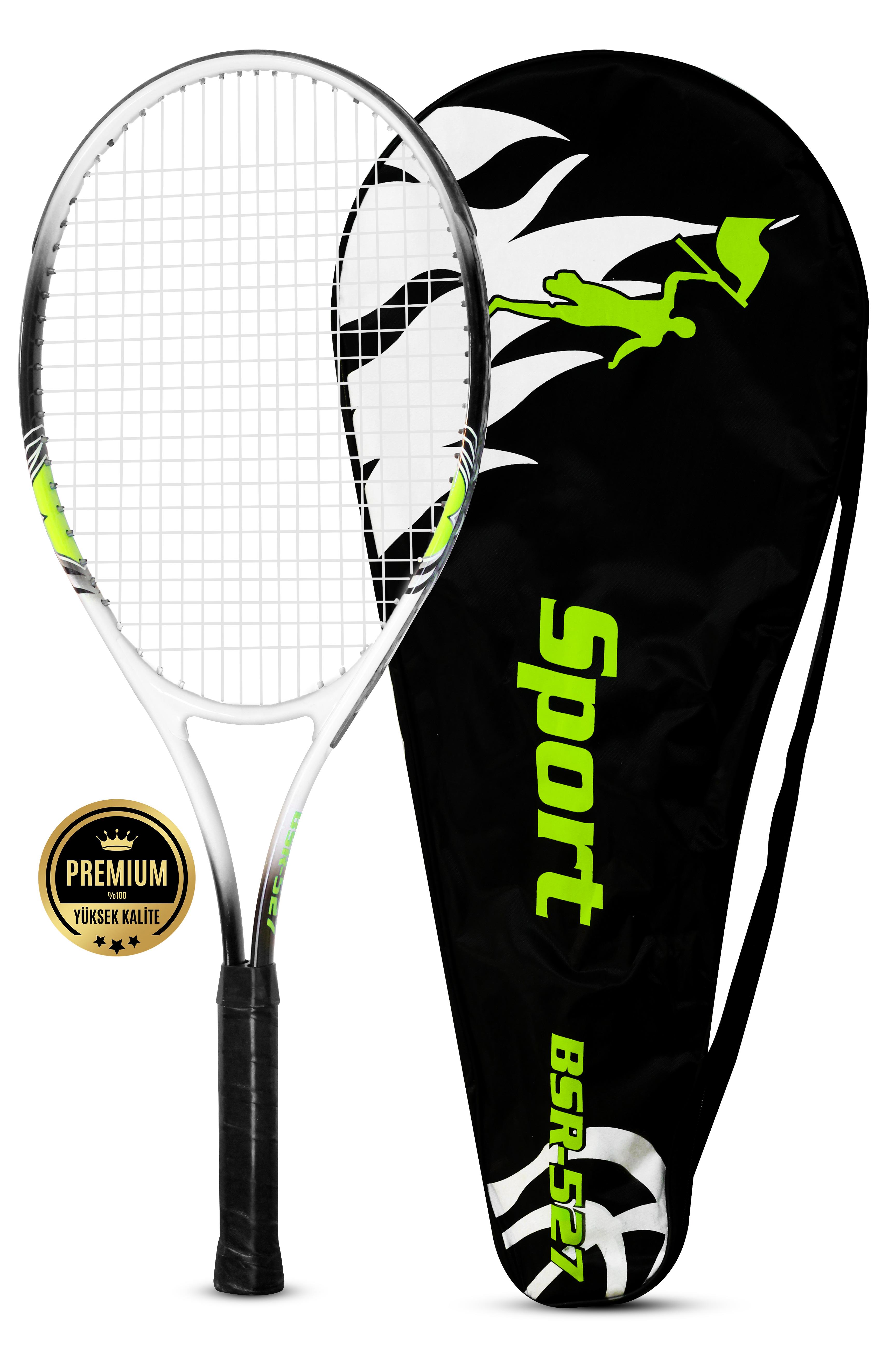 Deluxe 27 İnç Tenis Raketi Çantalı Yetişkin Tennis Racket L2 Grip 68 cm Neon Sarı 527 Deluxe 27 İnç Tenis Raketi Çantalı Yetişkin Tennis Racket L2 Grip 68 cm Neon Sarı 527