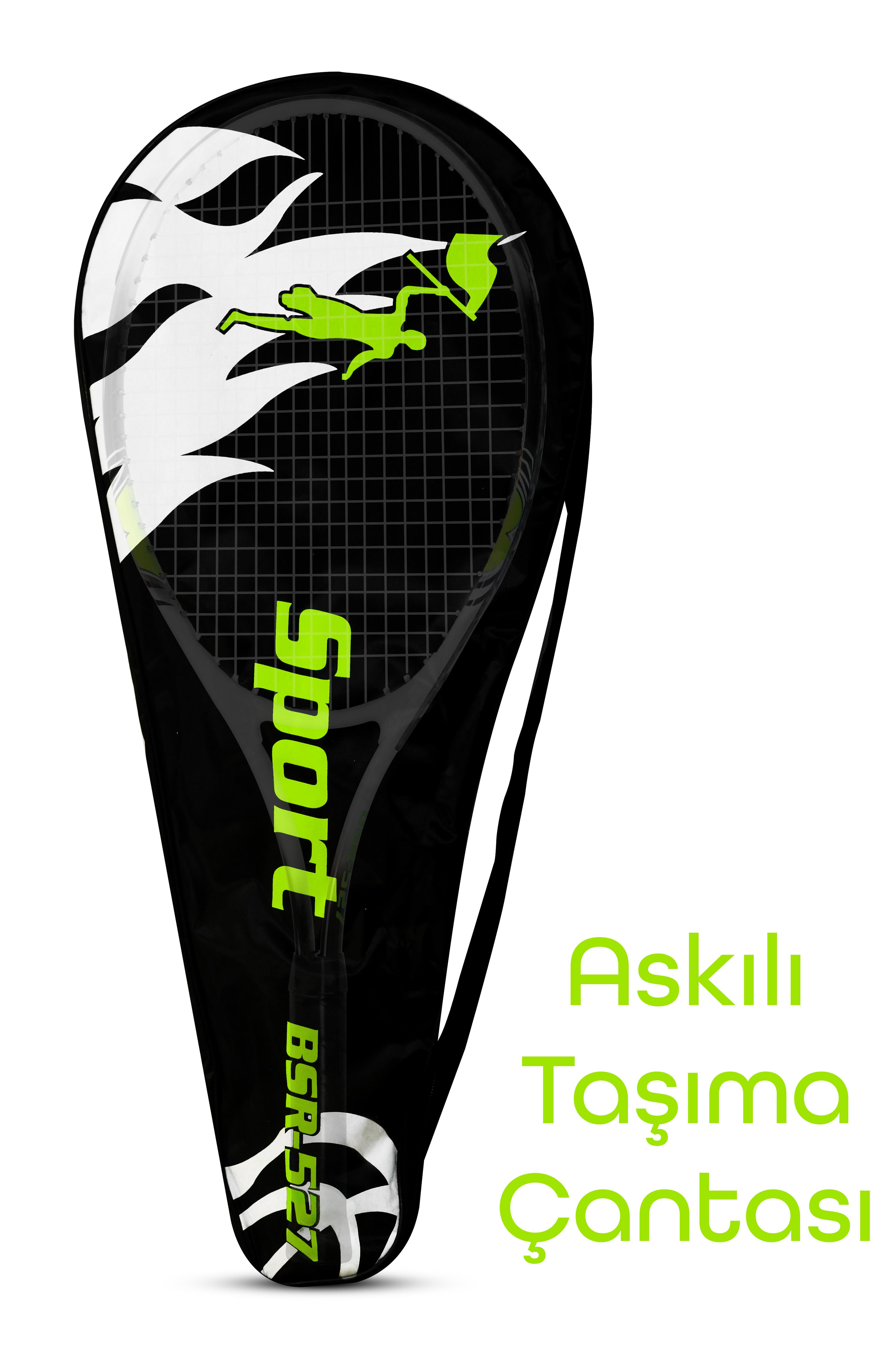 Deluxe 27 İnç Tenis Raketi Çantalı Yetişkin Tennis Racket L2 Grip 68 cm Neon Sarı 527 Deluxe 27 İnç Tenis Raketi Çantalı Yetişkin Tennis Racket L2 Grip 68 cm Neon Sarı 527