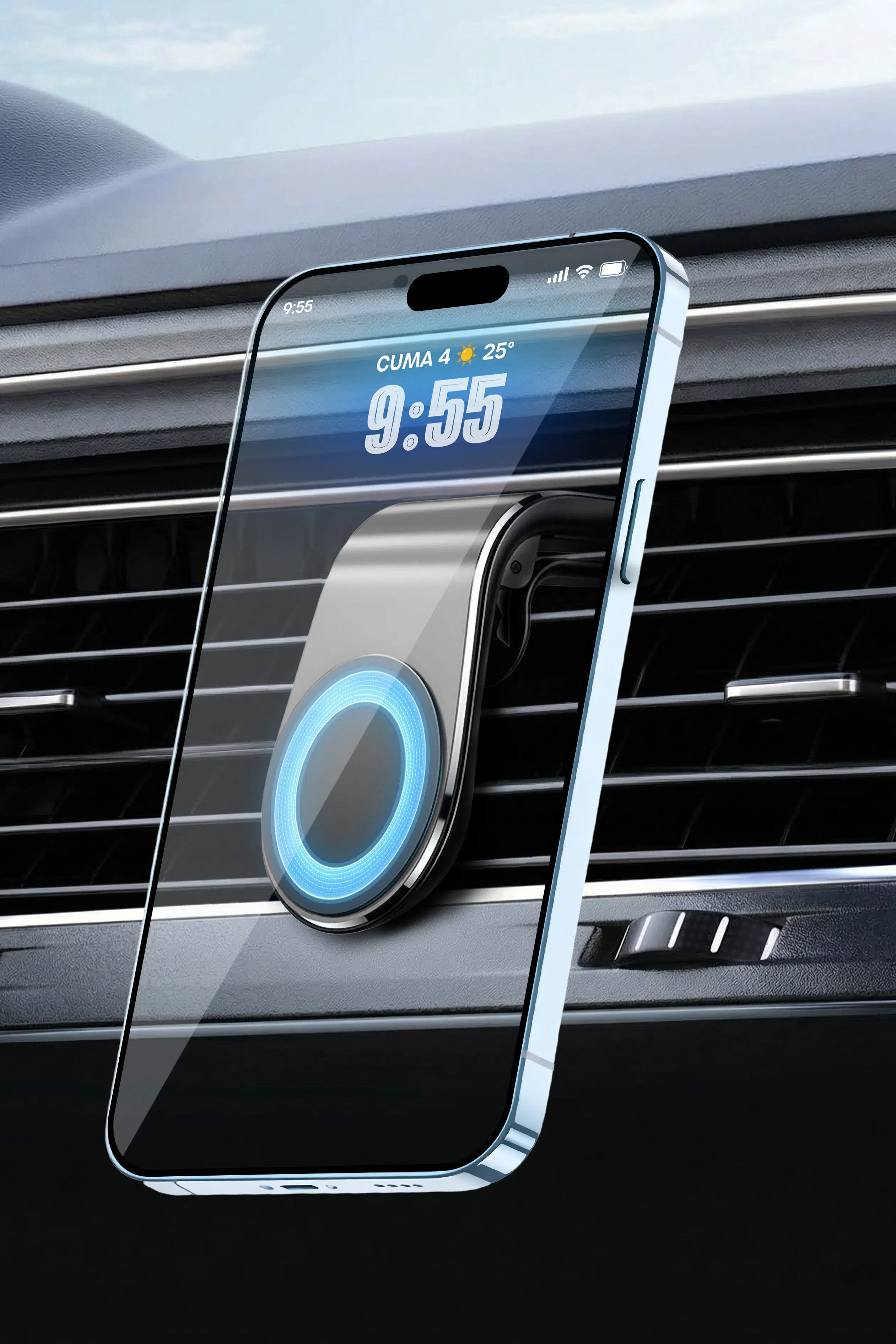 Havalandırma Araç İçi Mıknatıslı Telefon Tutucu Kancalı Araba Telefon Tutacağı L Tip 