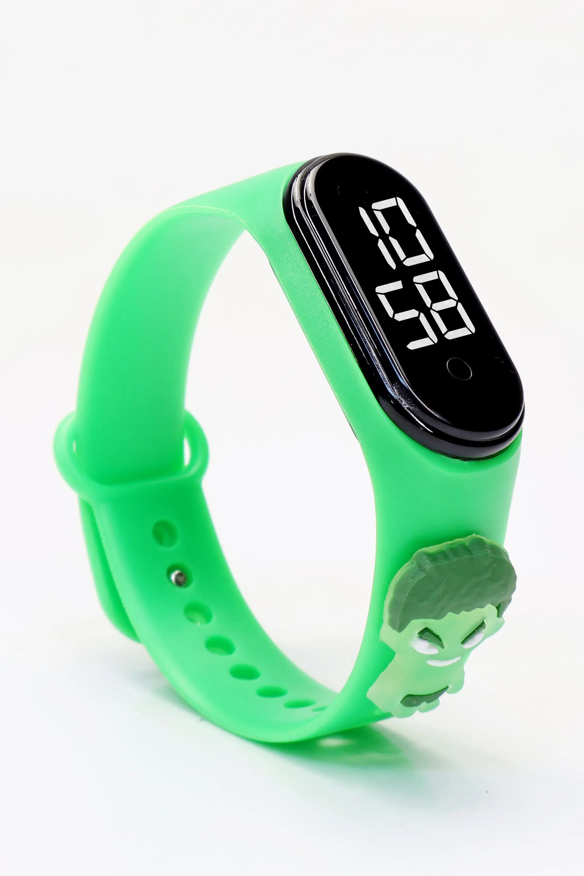 Hulk Figürlü Dijital LED Takvimli Çocuk Kol Saati Dokunmatik Tuşlu Su Geçirmez Yeşil-Hulk