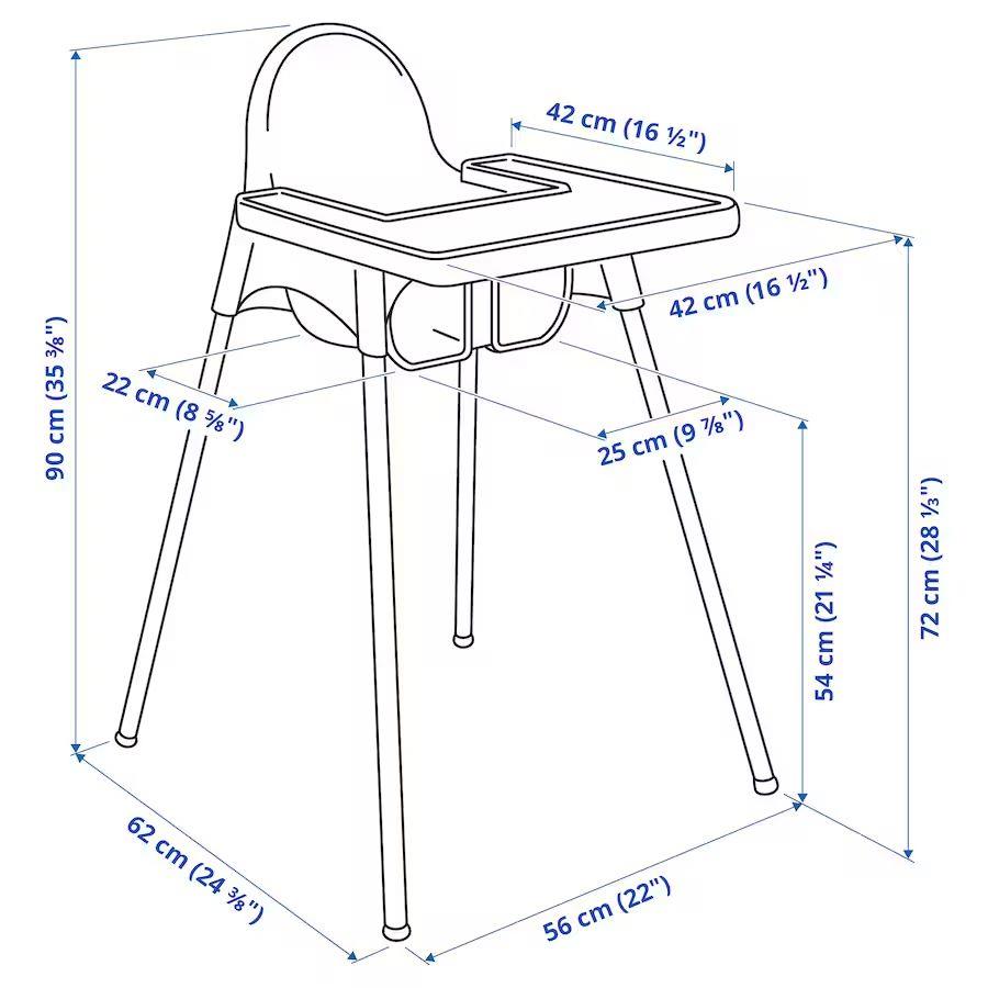 Ikea ANTILOP Mama Sandalyesi Tepsili Beyaz 90 Cm Ikea ANTILOP Mama Sandalyesi Tepsili Beyaz 90 Cm