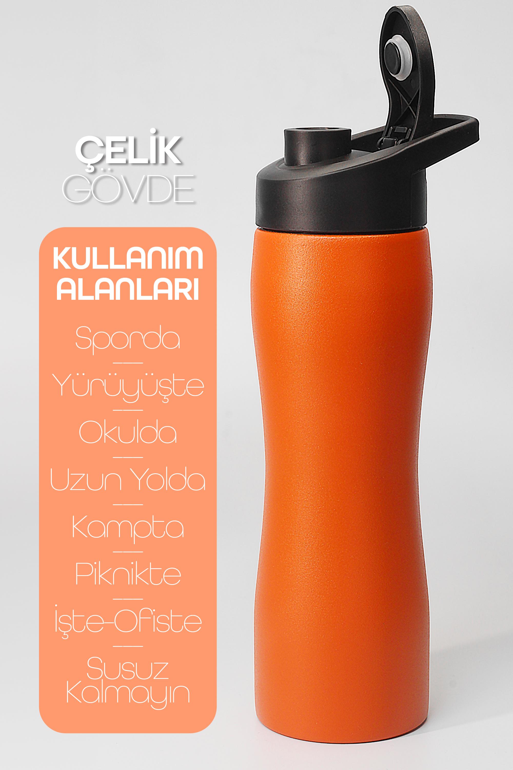 Komple Paslanmaz Çelik Matara Geniş Ağız Mat Renk Spor Matarası Suluğu 304 Çelik Suluk Turuncu 1153 Komple Paslanmaz Çelik Matara Geniş Ağız Mat Renk Spor Matarası Suluğu 304 Çelik Suluk Turuncu 1153