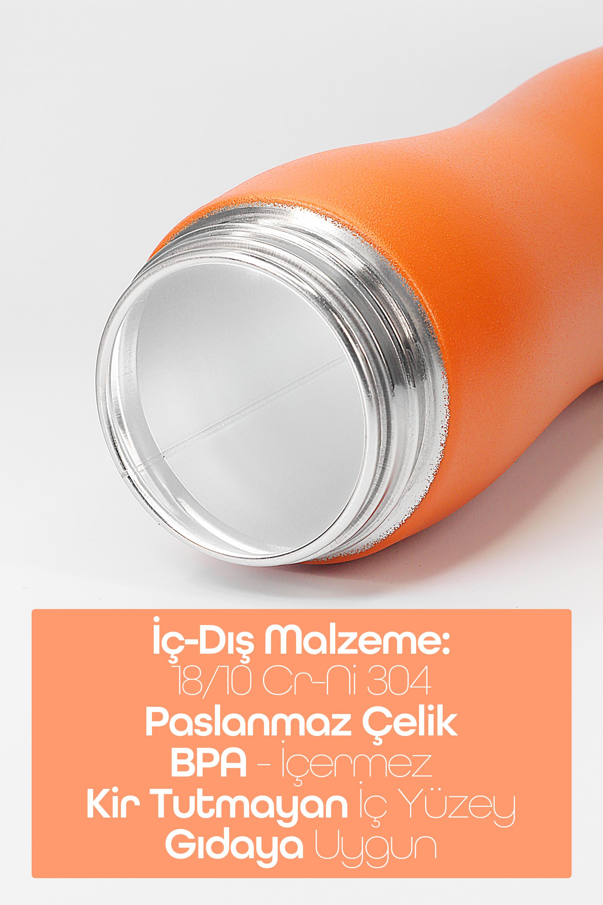 Komple Paslanmaz Çelik Matara Geniş Ağız Mat Renk Spor Matarası Suluğu 304 Çelik Suluk Turuncu 1153 Komple Paslanmaz Çelik Matara Geniş Ağız Mat Renk Spor Matarası Suluğu 304 Çelik Suluk Turuncu 1153