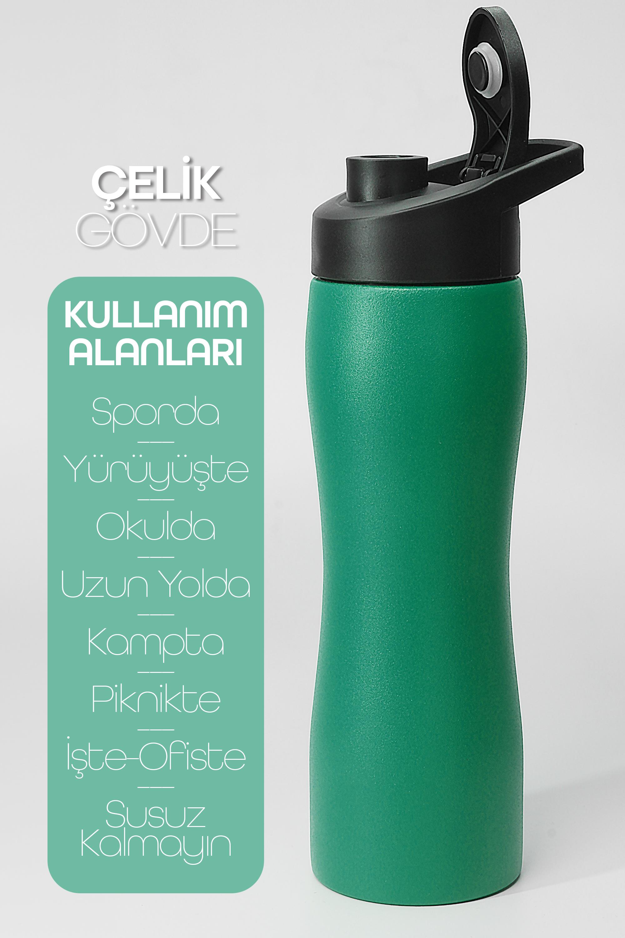 Komple Paslanmaz Çelik Matara Geniş Ağız Mat Renk Spor Matarası Suluğu 304 Çelik Suluk Yeşil 1153 Komple Paslanmaz Çelik Matara Geniş Ağız Mat Renk Spor Matarası Suluğu 304 Çelik Suluk Yeşil 1153