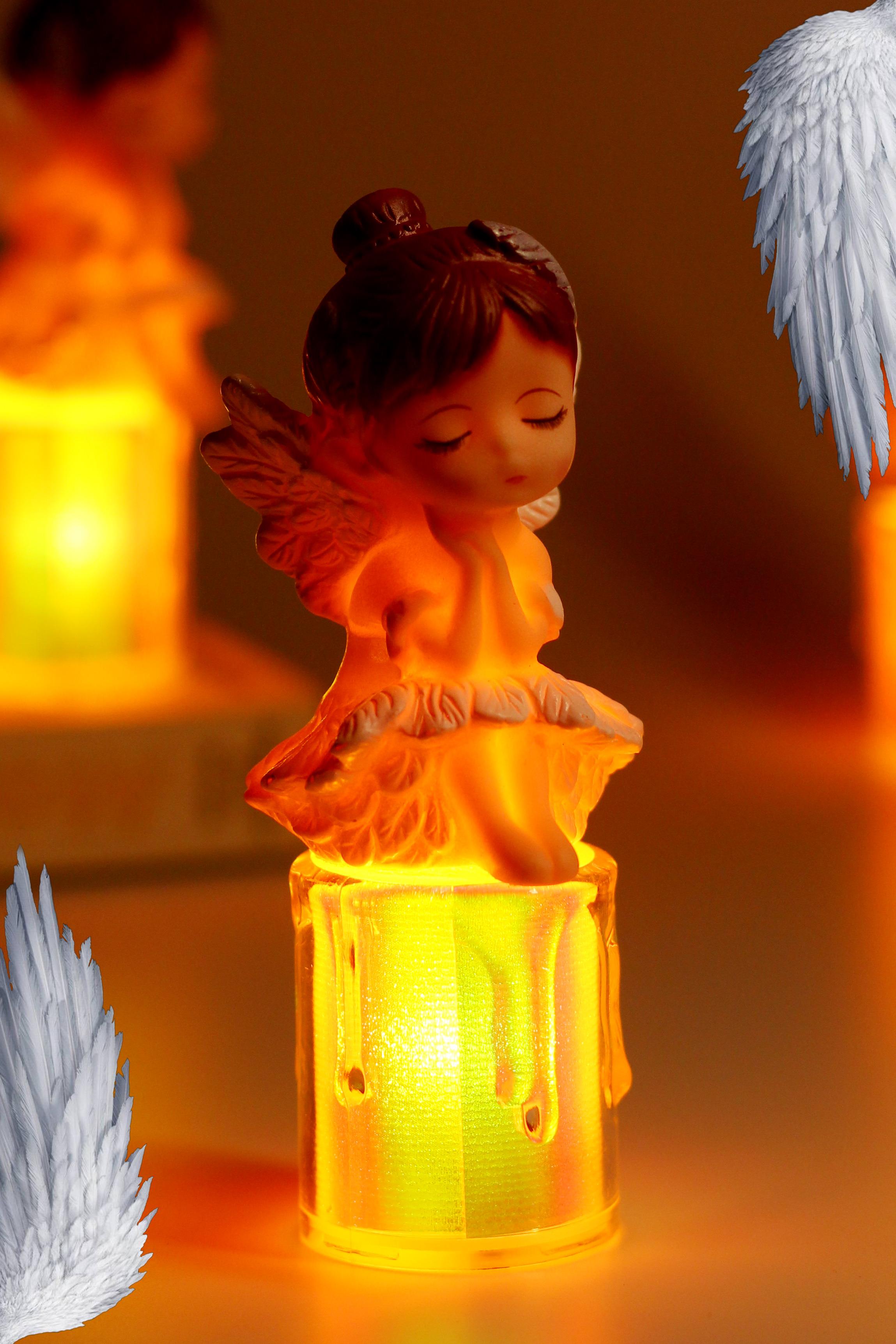 Led Mum Kanatlı Melek Tip Dumansız Pilli Alevli Dekoratif Yapay Mum Işıldak Kahve 1037-7 Led Mum Kanatlı Melek Tip Dumansız Pilli Alevli Dekoratif Yapay Mum Işıldak Kahve 1037-7