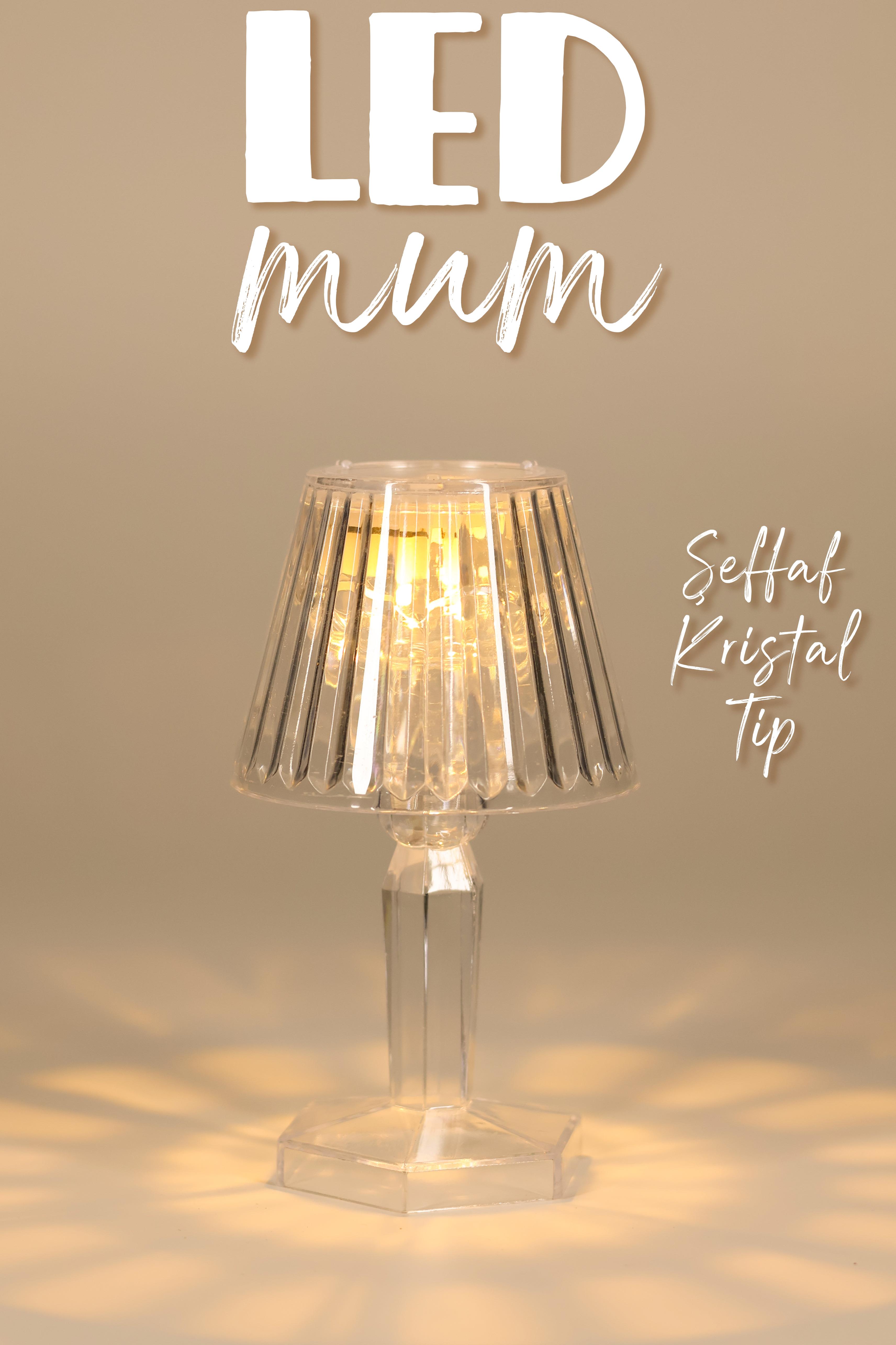 Led Mum Kristal Tip Pil Dahil LEDli Dumansız Alev Yapay Dekoratif Mum Dekor Işığı Şeffaf PR288 Led Mum Kristal Tip Pil Dahil LEDli Dumansız Alev Yapay Dekoratif Mum Dekor Işığı Şeffaf PR288