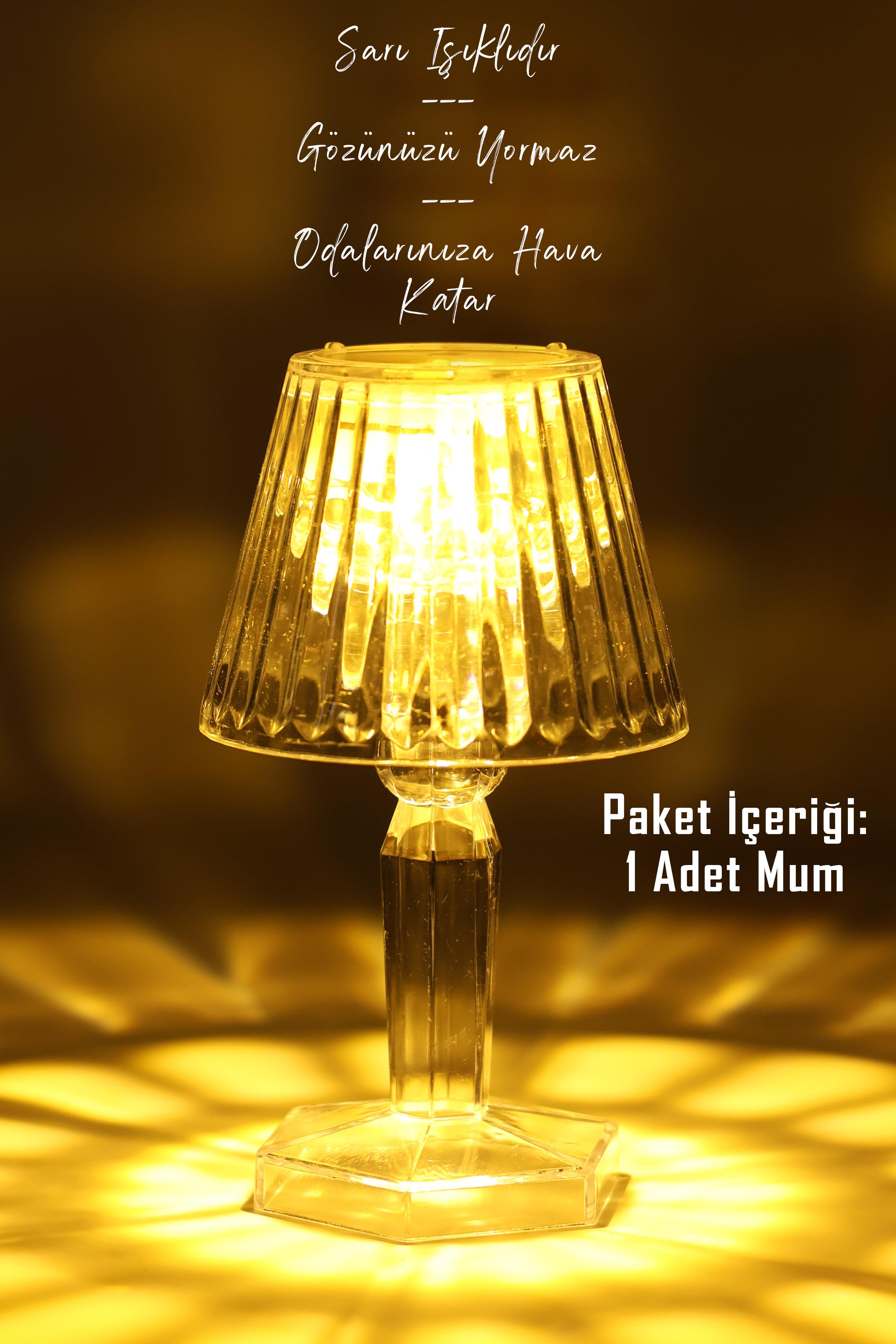 Led Mum Kristal Tip Pil Dahil LEDli Dumansız Alev Yapay Dekoratif Mum Dekor Işığı Şeffaf PR288 Led Mum Kristal Tip Pil Dahil LEDli Dumansız Alev Yapay Dekoratif Mum Dekor Işığı Şeffaf PR288