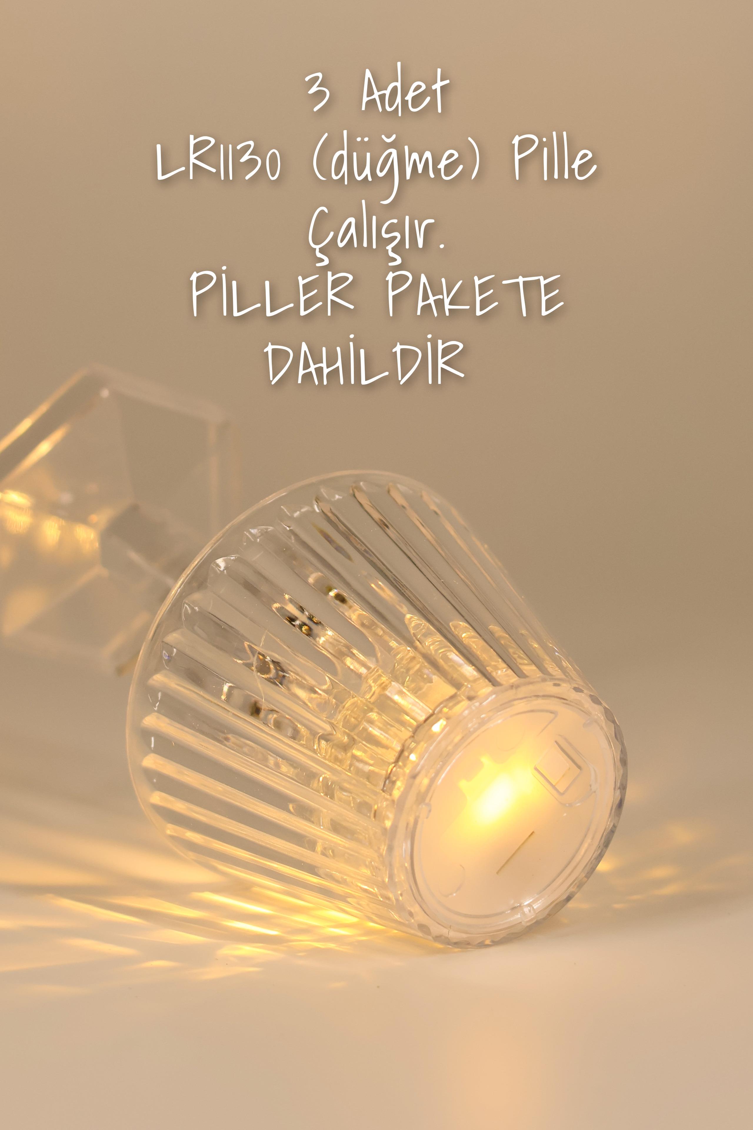 Led Mum Kristal Tip Pil Dahil LEDli Dumansız Alev Yapay Dekoratif Mum Dekor Işığı Şeffaf PR288 Led Mum Kristal Tip Pil Dahil LEDli Dumansız Alev Yapay Dekoratif Mum Dekor Işığı Şeffaf PR288