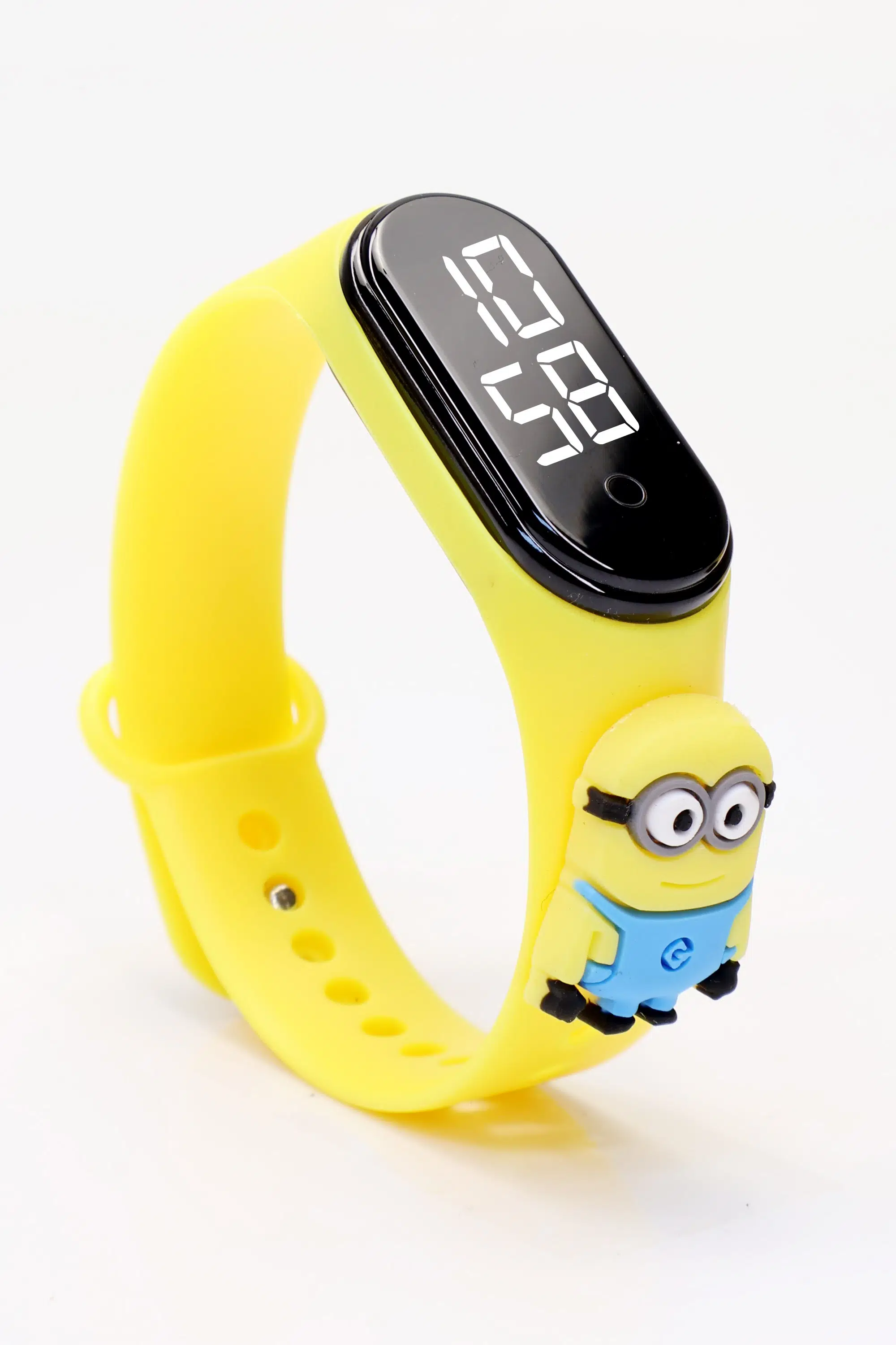 Minyon Figürlü Dijital LED Takvimli Çocuk Kol Saati Dokunmatik Tuşlu Su Geçirmez Sarı-Minyon