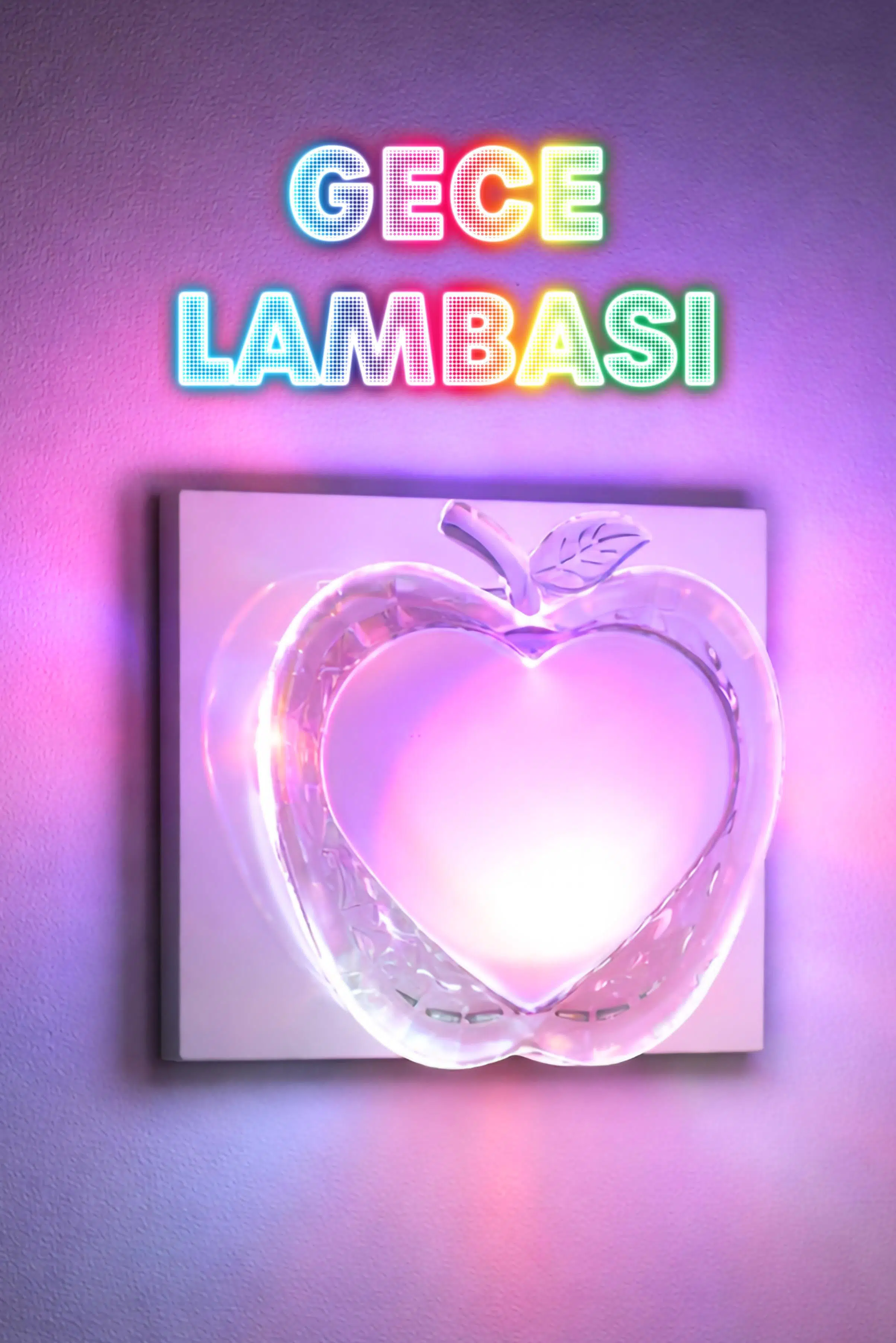 RGB Gece Lambası Kalp Tip Koridor Hol Işığı Uyuma Işığı Renkli Işık Beyaz GC16