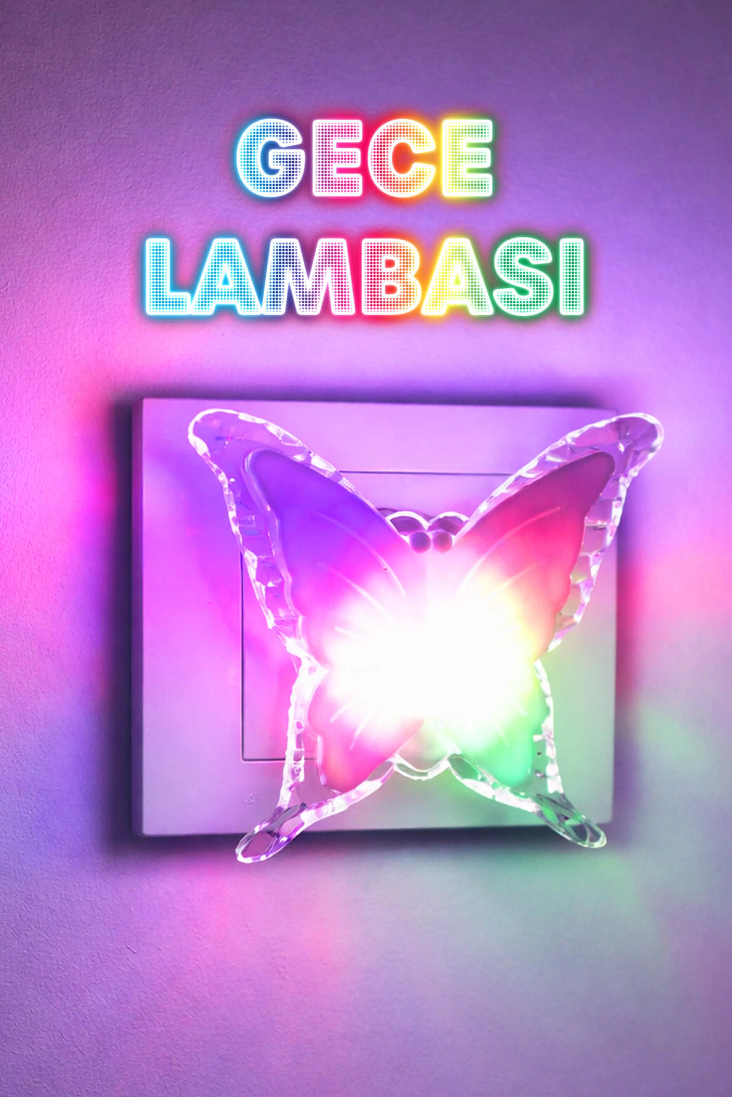 RGB Gece Lambası Kelebek Tip Koridor Hol Işığı Uyuma Işığı Renkli Işık Beyaz GC15