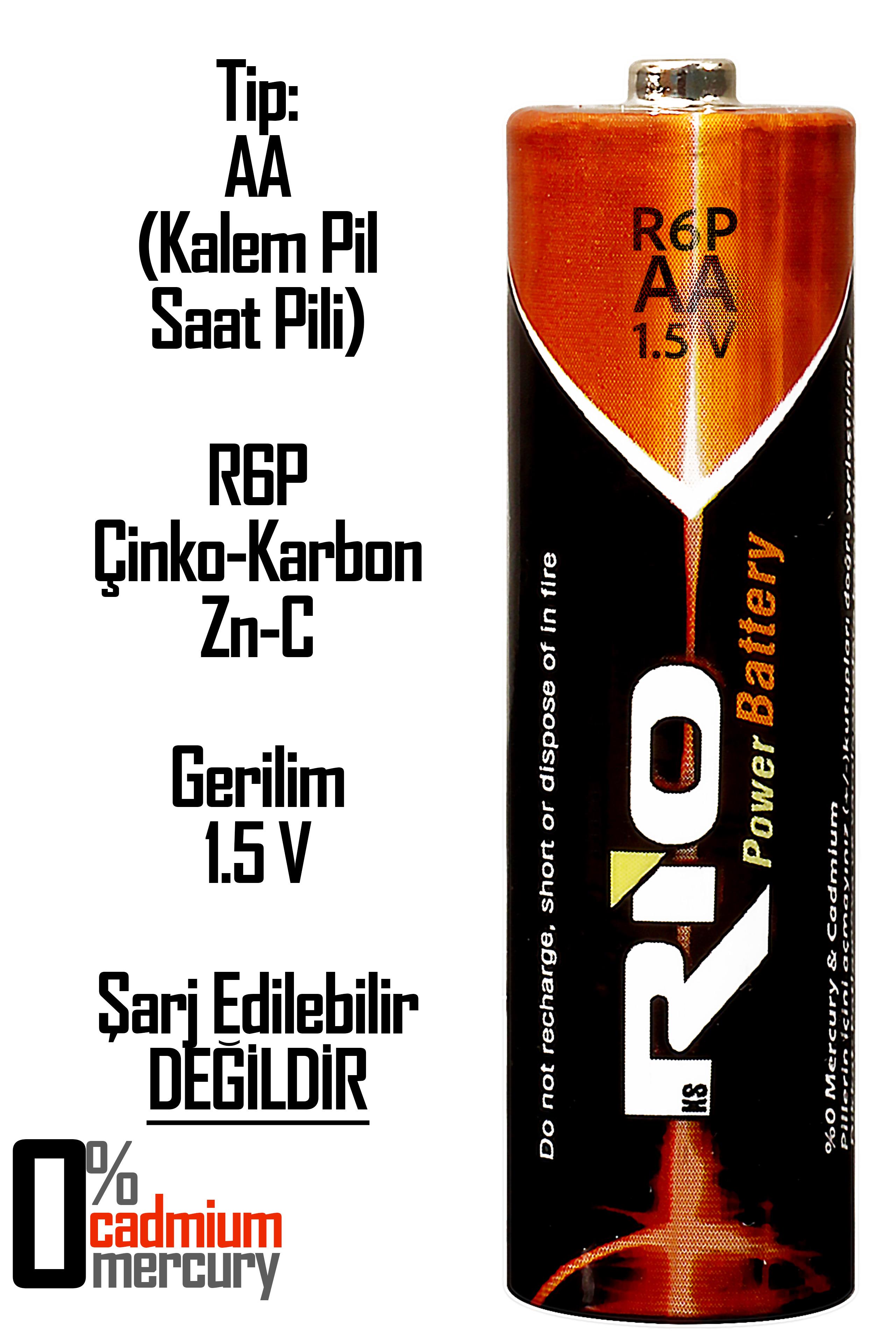 Rio 24lü (12 AA + 12 AAA) İnce ve Kalın Kalem Pil Seti Saat R03 ve R6P Pili Çinko Karbon Pil Zn-C 1.5V Rio 24lü (12 AA + 12 AAA) İnce ve Kalın Kalem Pil Seti Saat R03 ve R6P Pili Çinko Karbon Pil Zn-C 1.5V