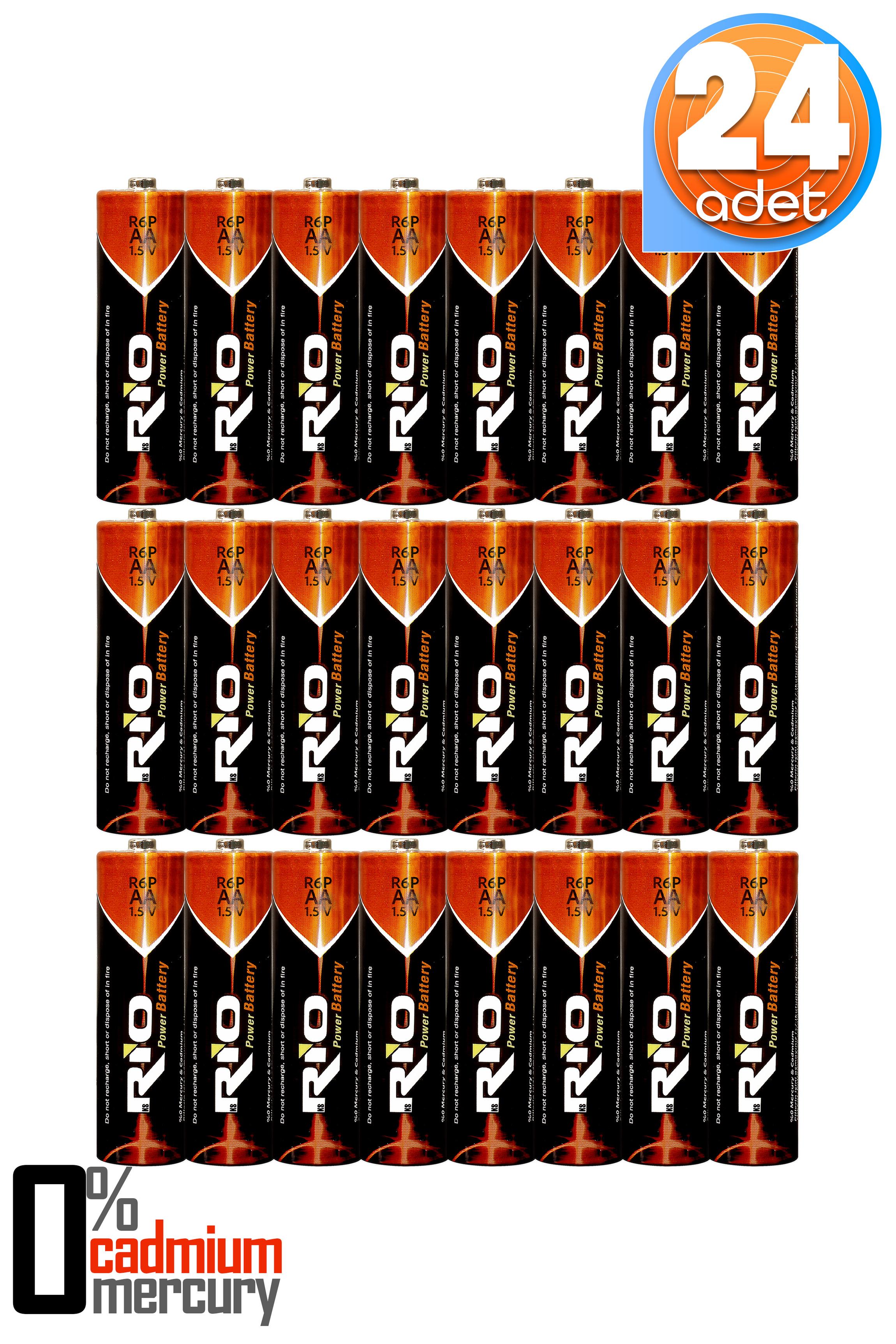Rio 24lü AA R6P Kalın Kalem Pil Saat Pili Çinko Karbon Pil Zn-C 1.5V Rio 24lü AA R6P Kalın Kalem Pil Saat Pili Çinko Karbon Pil Zn-C 1.5V