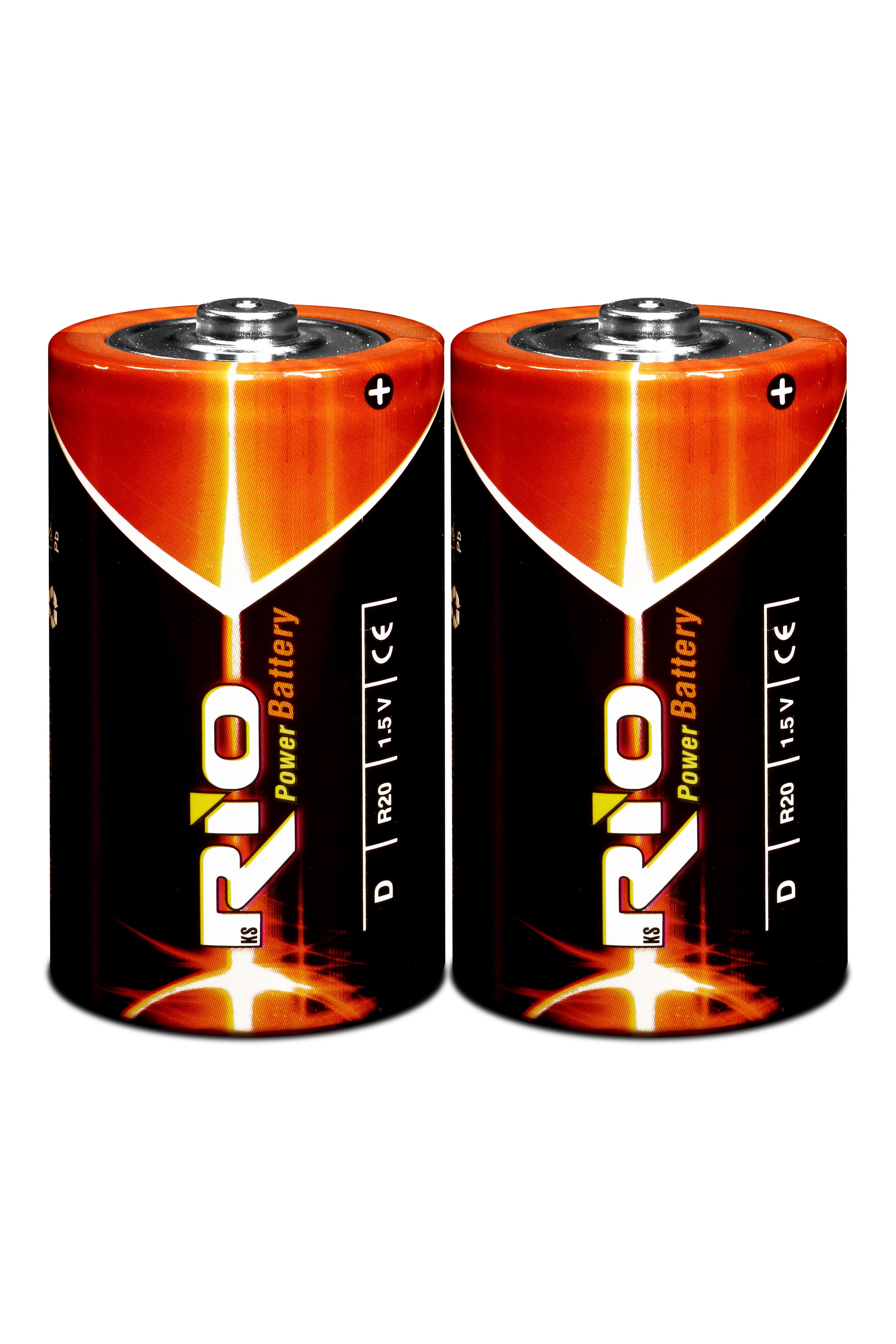 Rio 2li Büyük Boy Pil R20 D-Size Pil D Boy Pil Oyuncak Pili Çinko Karbon Pil Zn-C 1.5 V Rio 2li Büyük Boy Pil R20 D-Size Pil D Boy Pil Oyuncak Pili Çinko Karbon Pil Zn-C 1.5 V