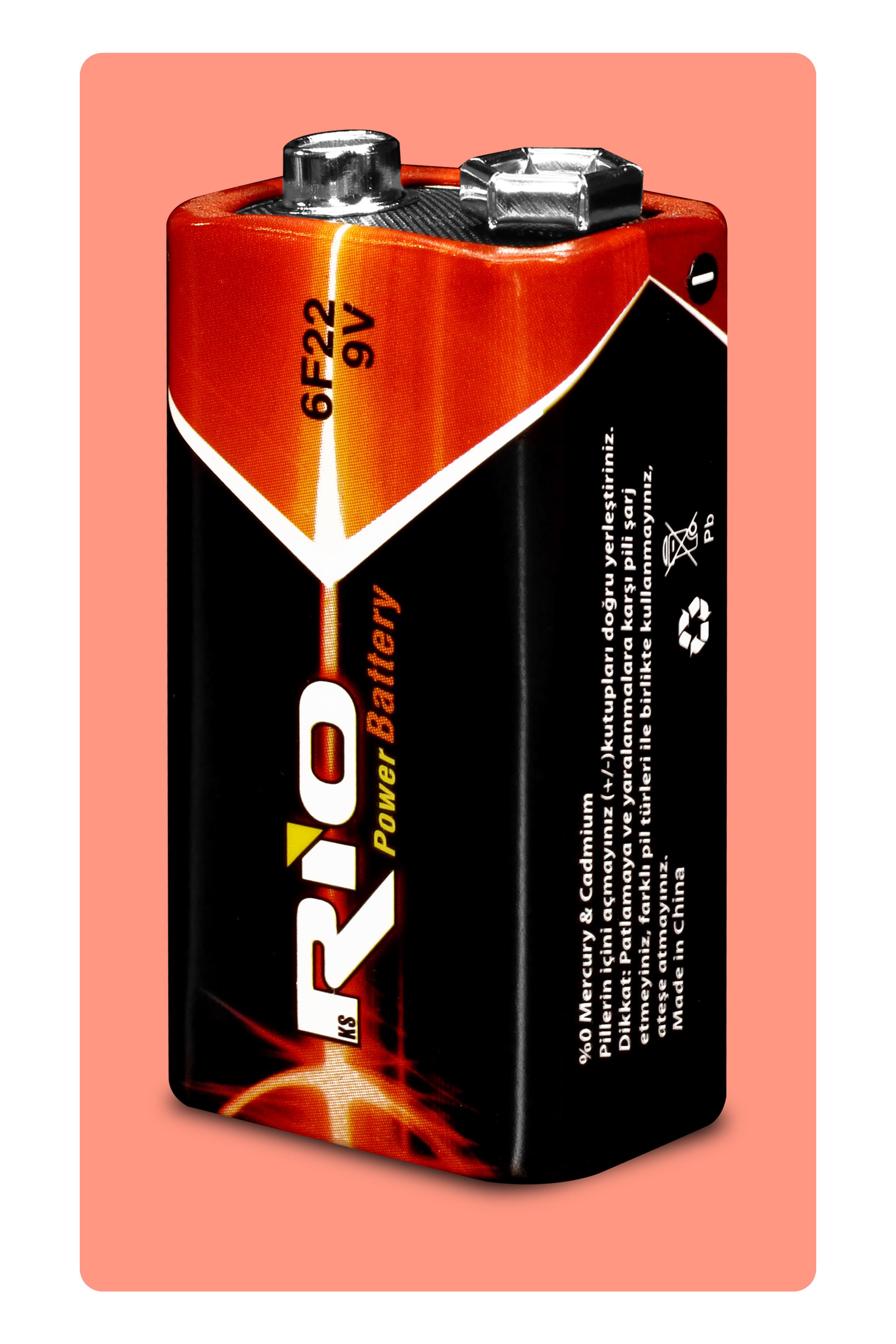Rio 20li 9V Volt Kare Pil Elektronik Pili Çinko Karbon Pil Zn-C 9 V Rio 20li 9V Volt Kare Pil Elektronik Pili Çinko Karbon Pil Zn-C 9 V