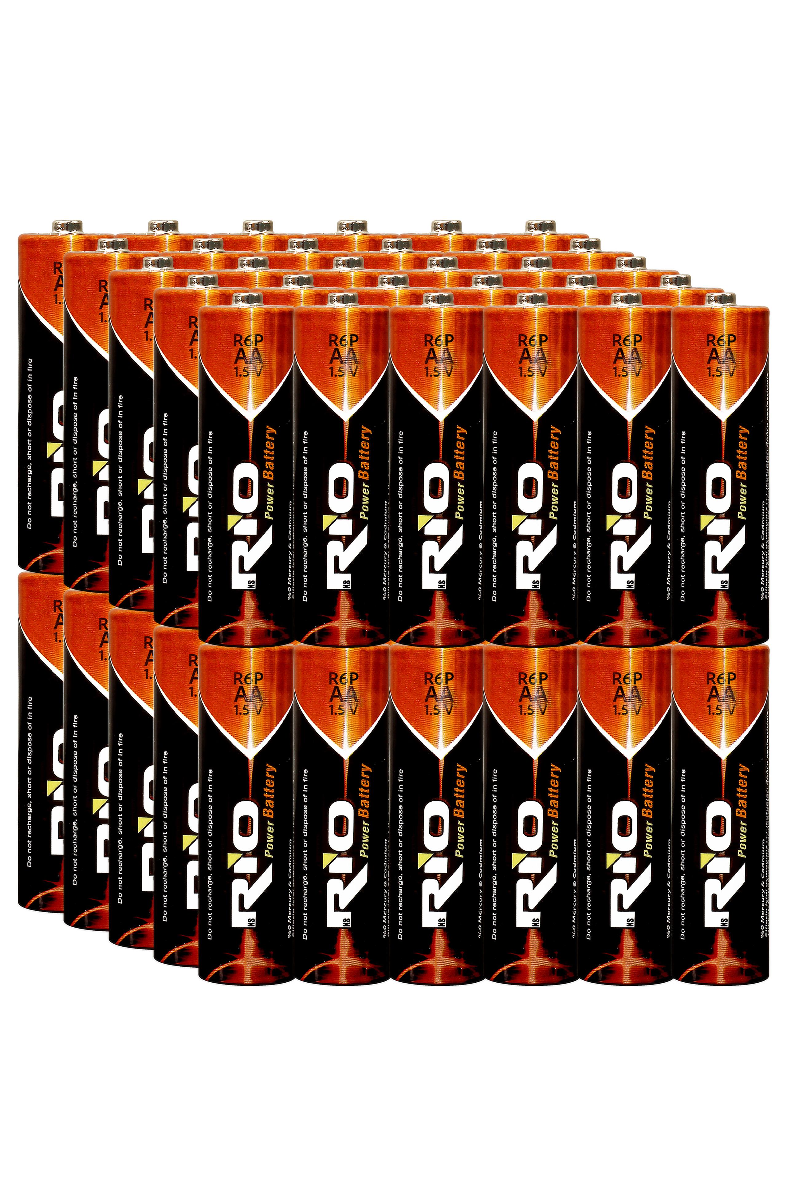 Rio 60lı AA R6P Kalın Kalem Pil Saat Pili Çinko Karbon Pil Zn-C 1.5V Rio 60lı AA R6P Kalın Kalem Pil Saat Pili Çinko Karbon Pil Zn-C 1.5V