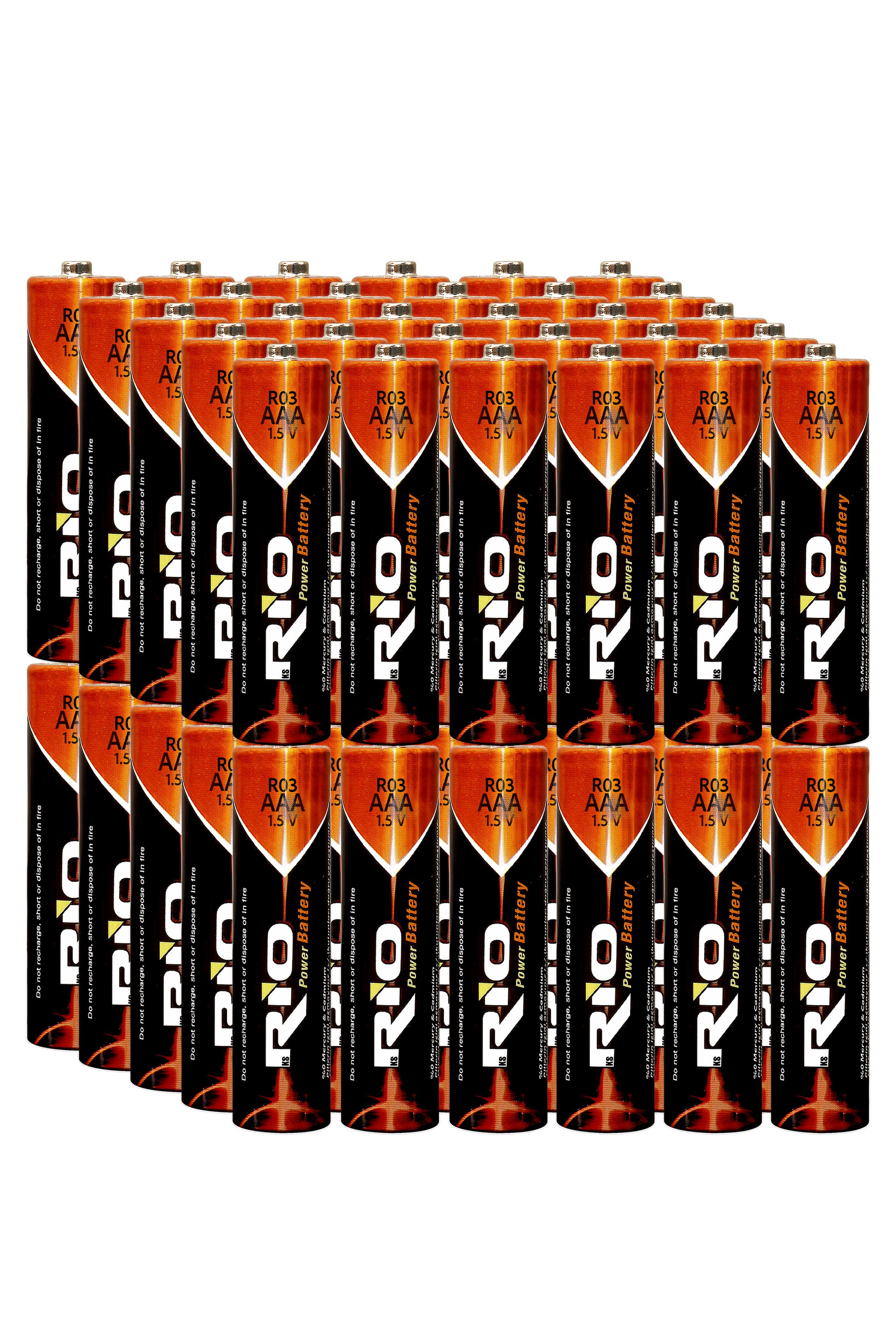 Rio 60lı AAA R03 İnce Kalem Pil Kumanda Pili Çinko Karbon Pil Zn-C 1.5V Rio 60lı AAA R03 İnce Kalem Pil Kumanda Pili Çinko Karbon Pil Zn-C 1.5V