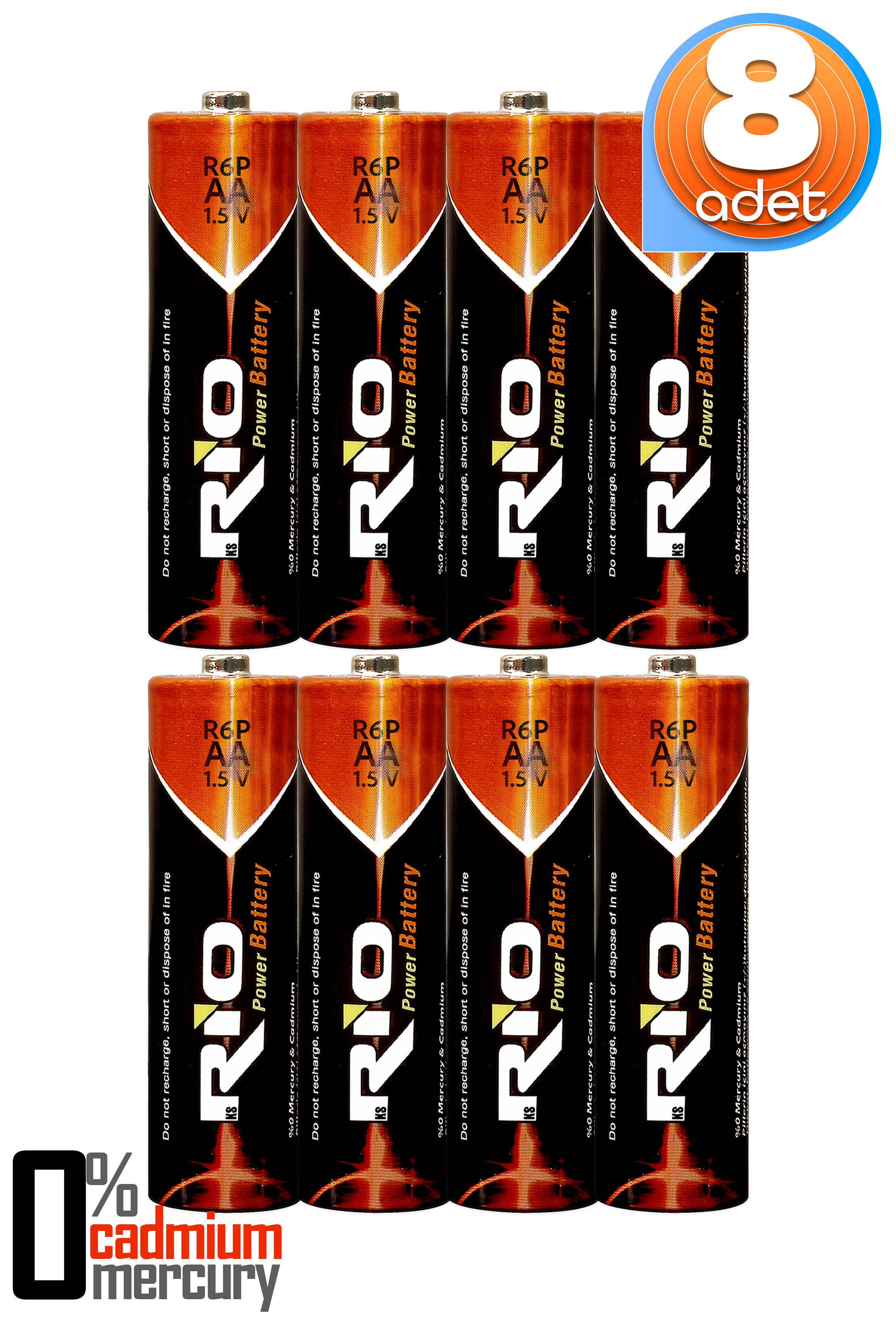 Rio 8li AA R6P Kalın Kalem Pil Saat Pili Çinko Karbon Pil Zn-C 1.5V Rio 8li AA R6P Kalın Kalem Pil Saat Pili Çinko Karbon Pil Zn-C 1.5V