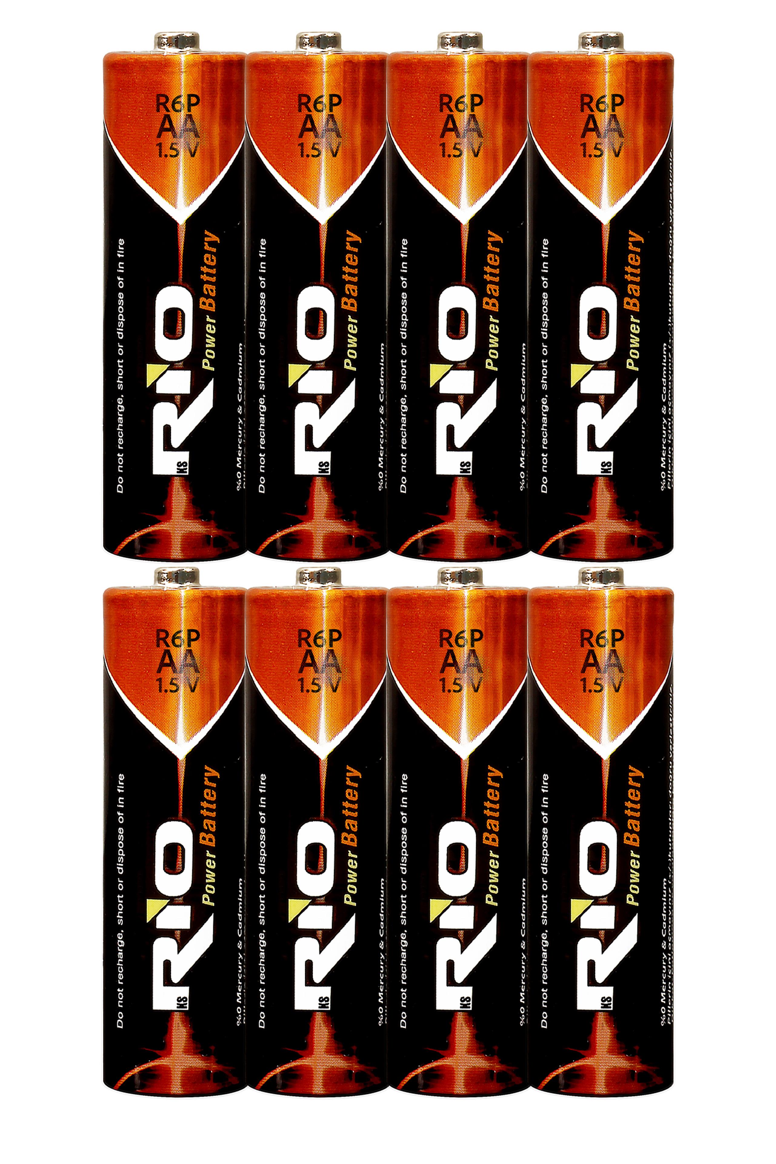 Rio 8li AA R6P Kalın Kalem Pil Saat Pili Çinko Karbon Pil Zn-C 1.5V Rio 8li AA R6P Kalın Kalem Pil Saat Pili Çinko Karbon Pil Zn-C 1.5V