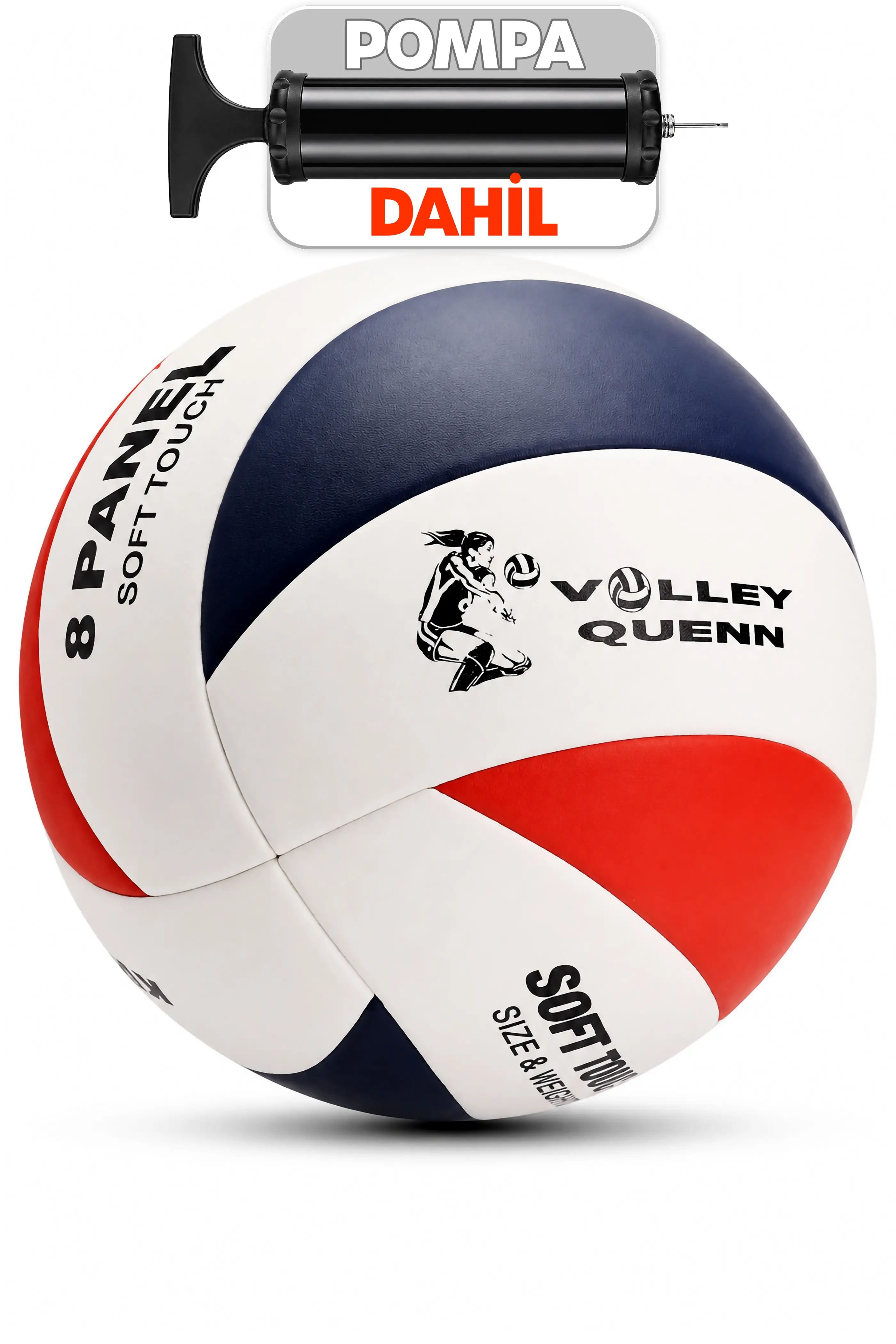 Sert Zemin Voleybol Topu Pompalı SET 8 Panel Yumuşak Deri İç-Dış Mekan Uygun Dayanıklı KV600