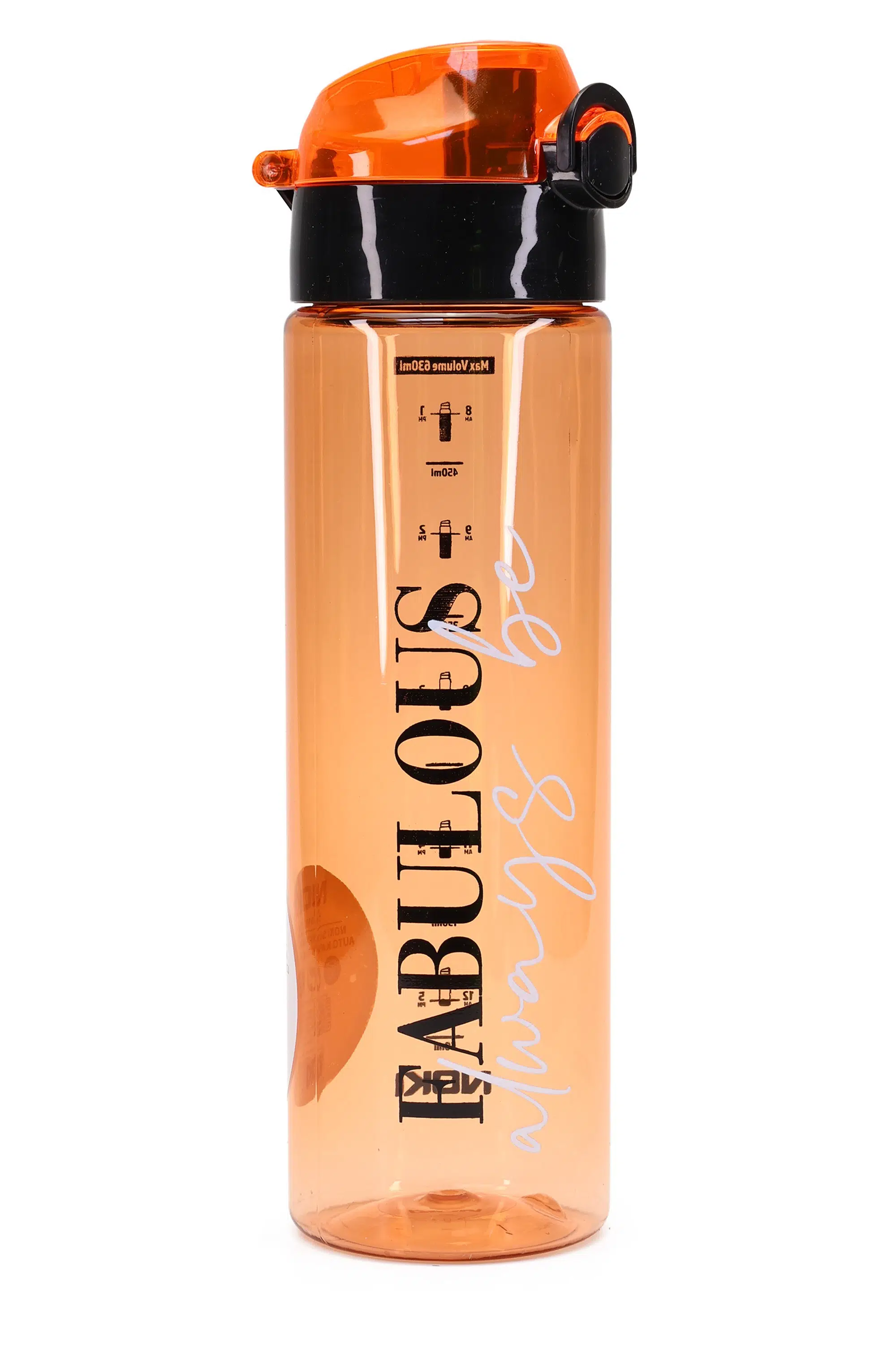 Su Matarası Tritan Geniş Ağız Su Şişesi Fabulous Spor Matarası Suluğu BPAsız 630 mL Turuncu 0102