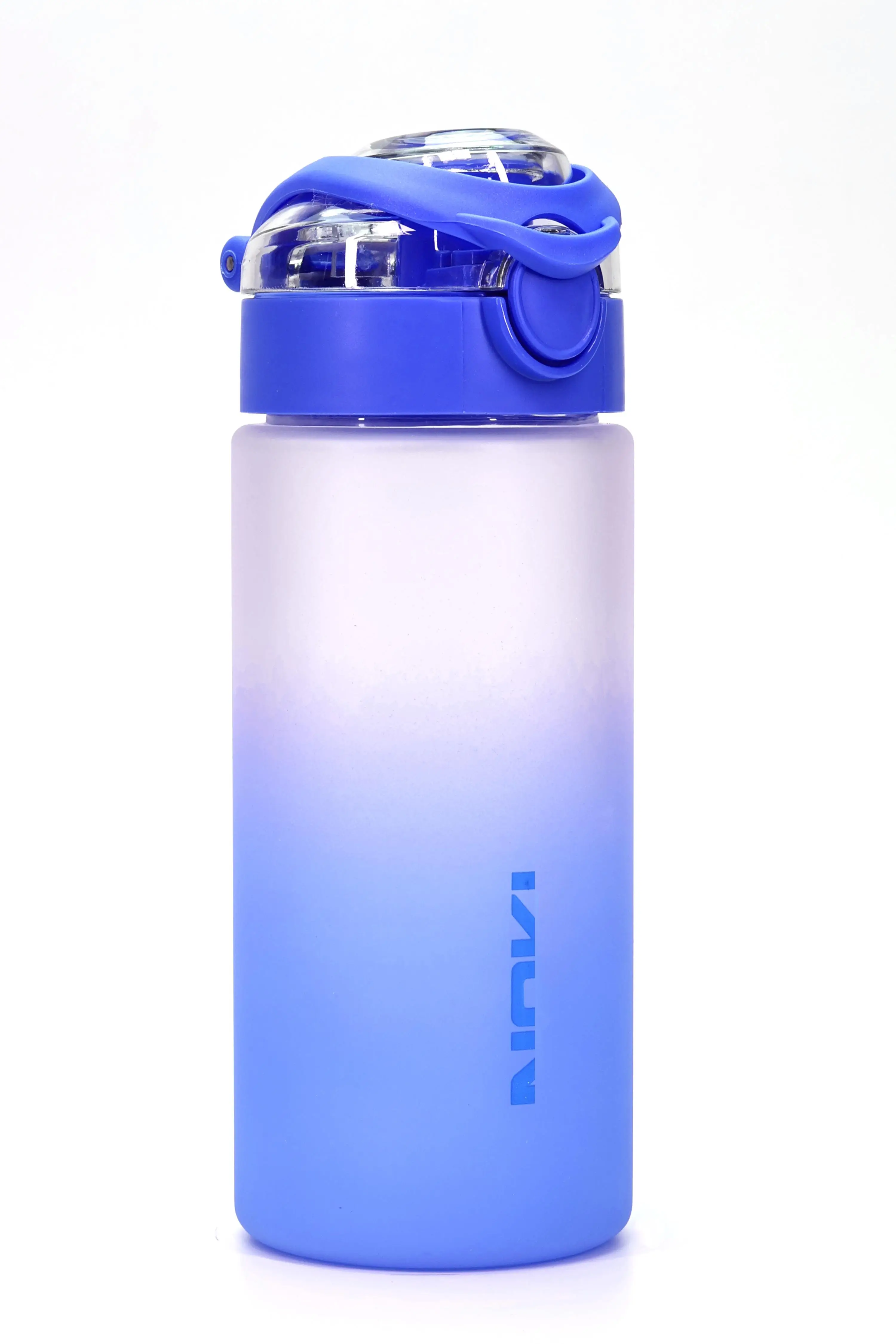 Su Matarası Tritan Geniş Ağız Su Şişesi Gradyan Spor Matarası Suluğu BPAsız 500 mL Mavi 0109