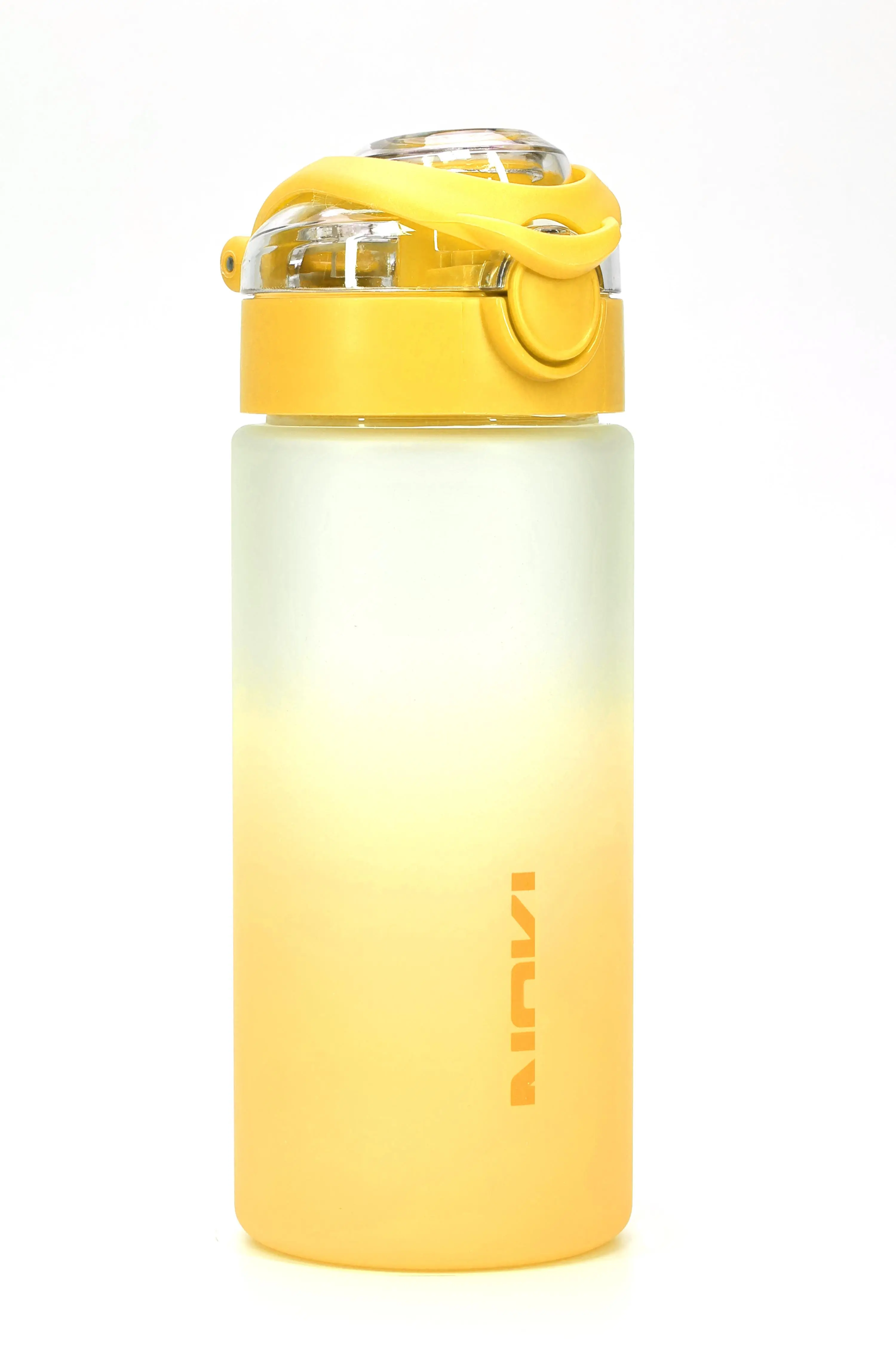 Su Matarası Tritan Geniş Ağız Su Şişesi Gradyan Spor Matarası Suluğu BPAsız 500 mL Sarı 0109