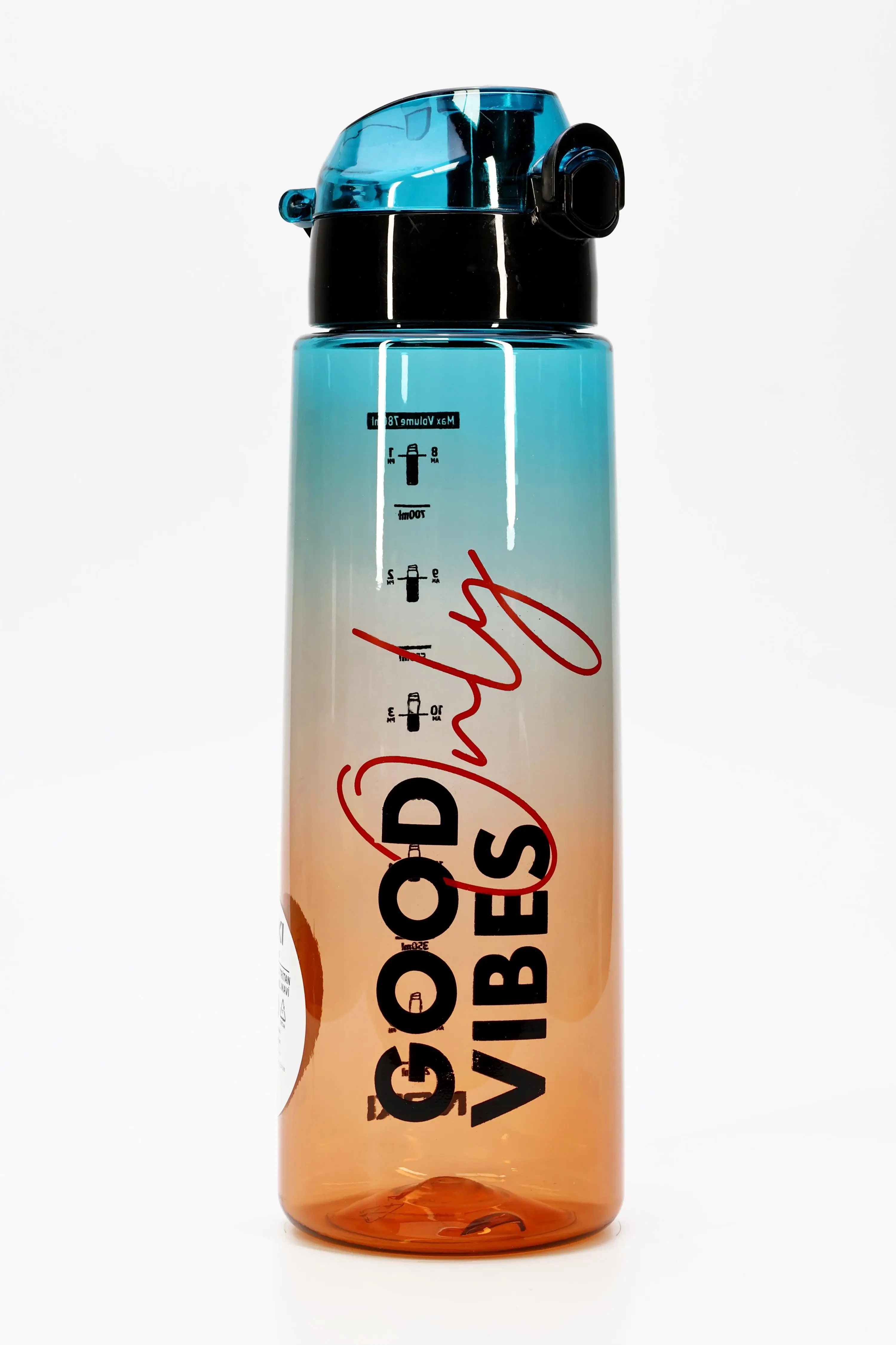 Su Matarası Tritan Geniş Ağız Su Şişesi Grafiti Spor Matarası Suluğu BPAsız 800 mL Mavi 0104