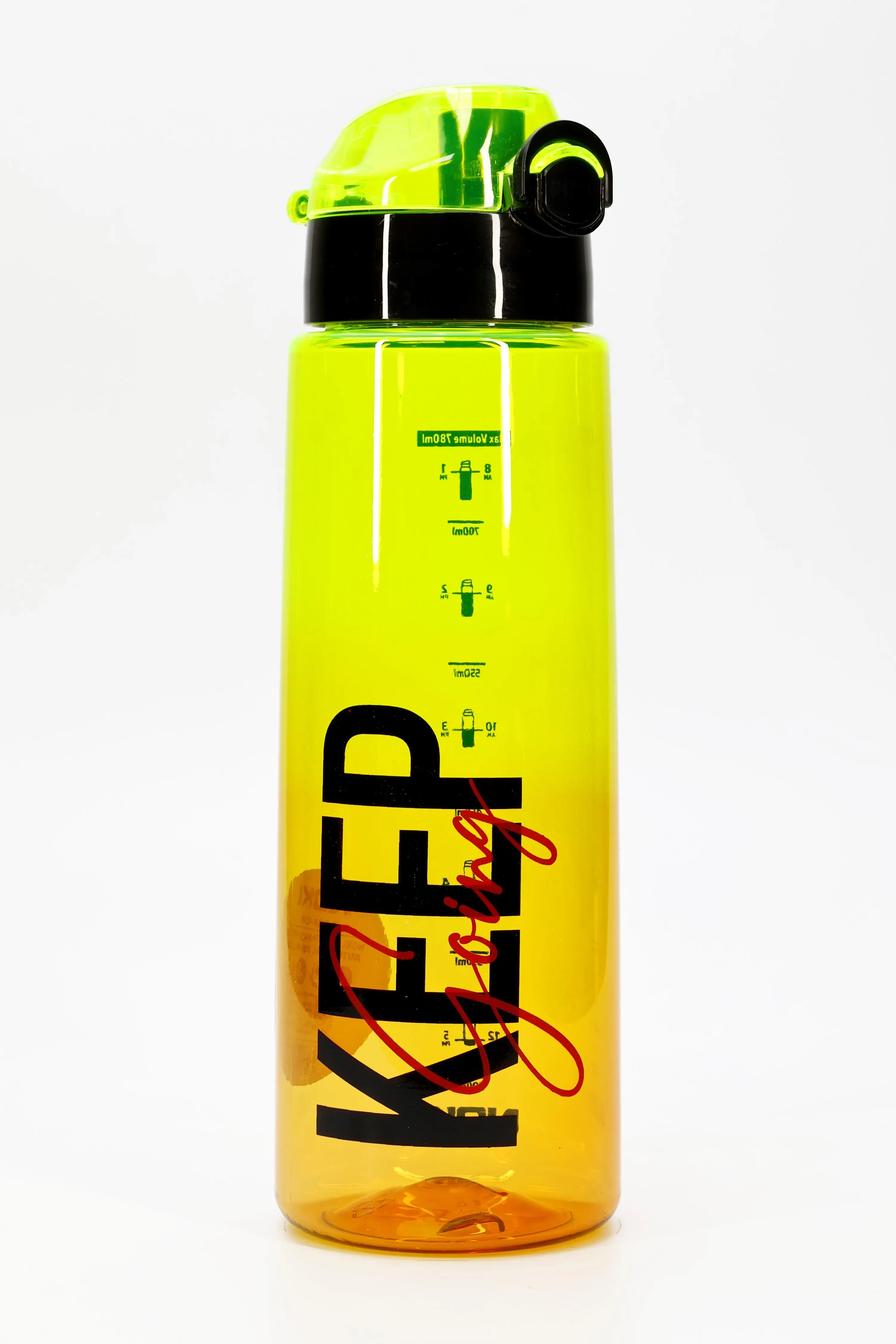Su Matarası Tritan Geniş Ağız Su Şişesi Grafiti Spor Matarası Suluğu BPAsız 800 mL Sarı 0104