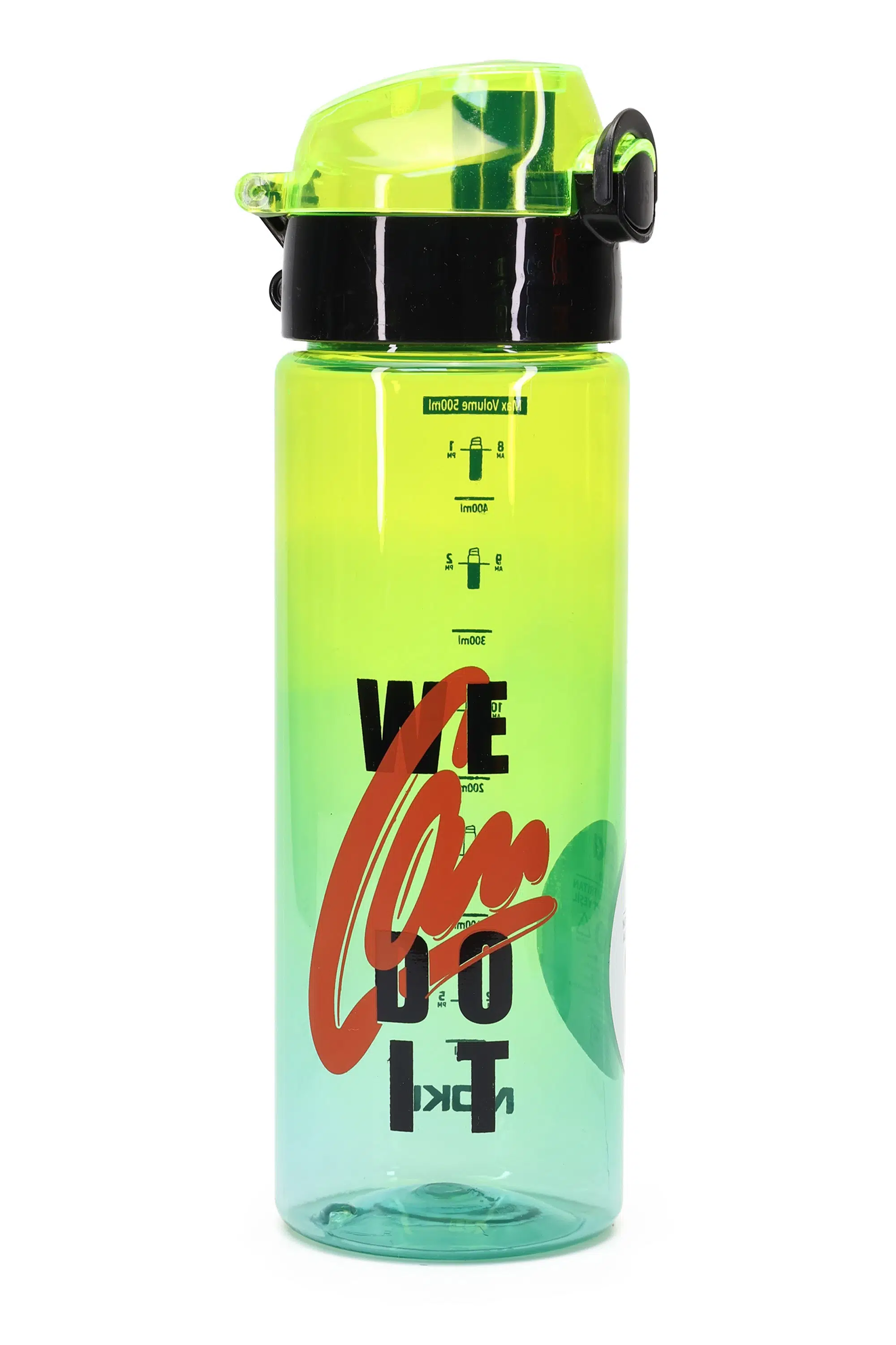 Su Matarası Tritan Geniş Ağız Su Şişesi We Can Do İt Spor Matarası Suluğu BPAsız 550 mL Yeşil 0100