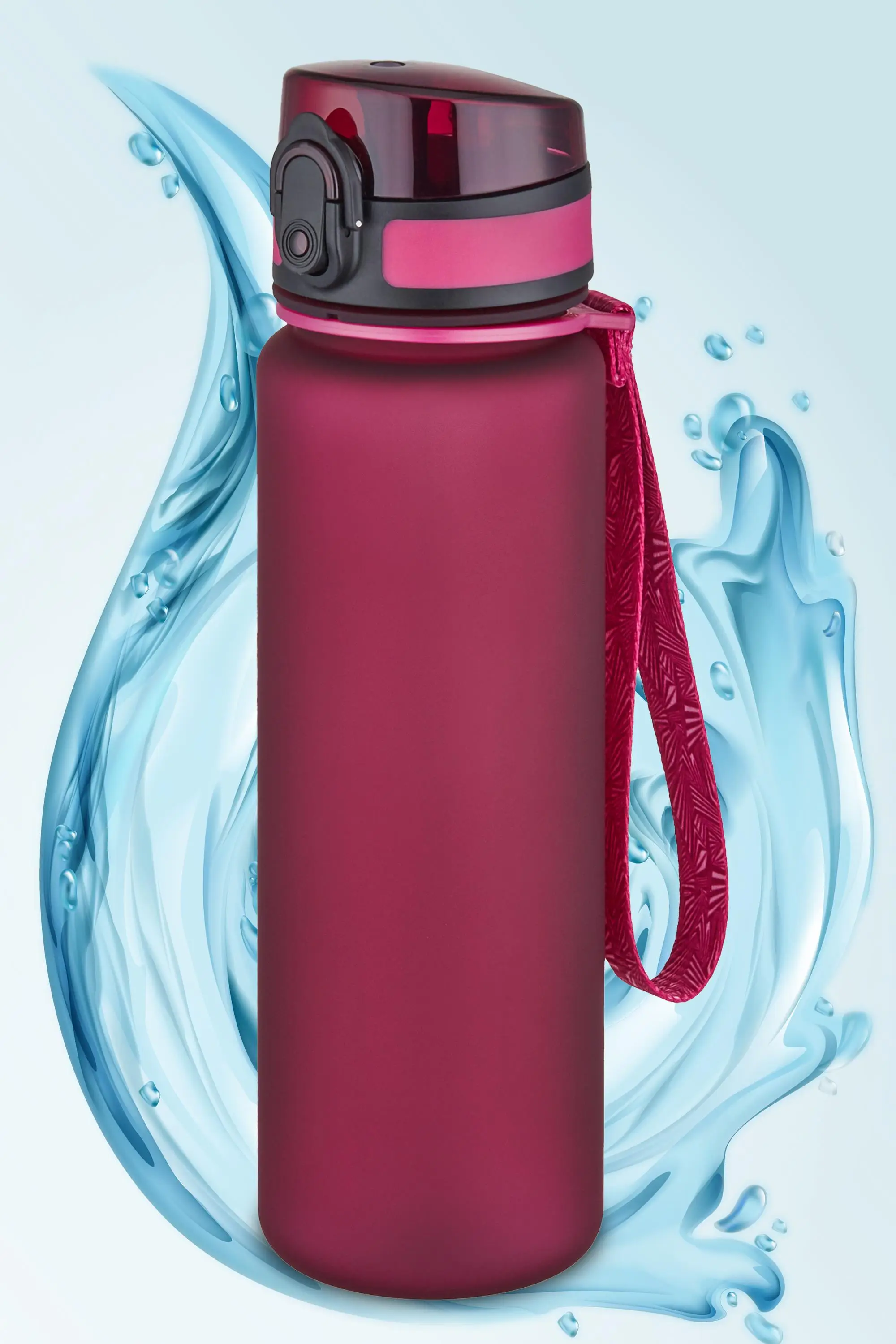 Suluk Su Matarası BPA FREE Kokusuz Suluk Sızdırmaz Akıtmaz Matara 500ml Kırmızı